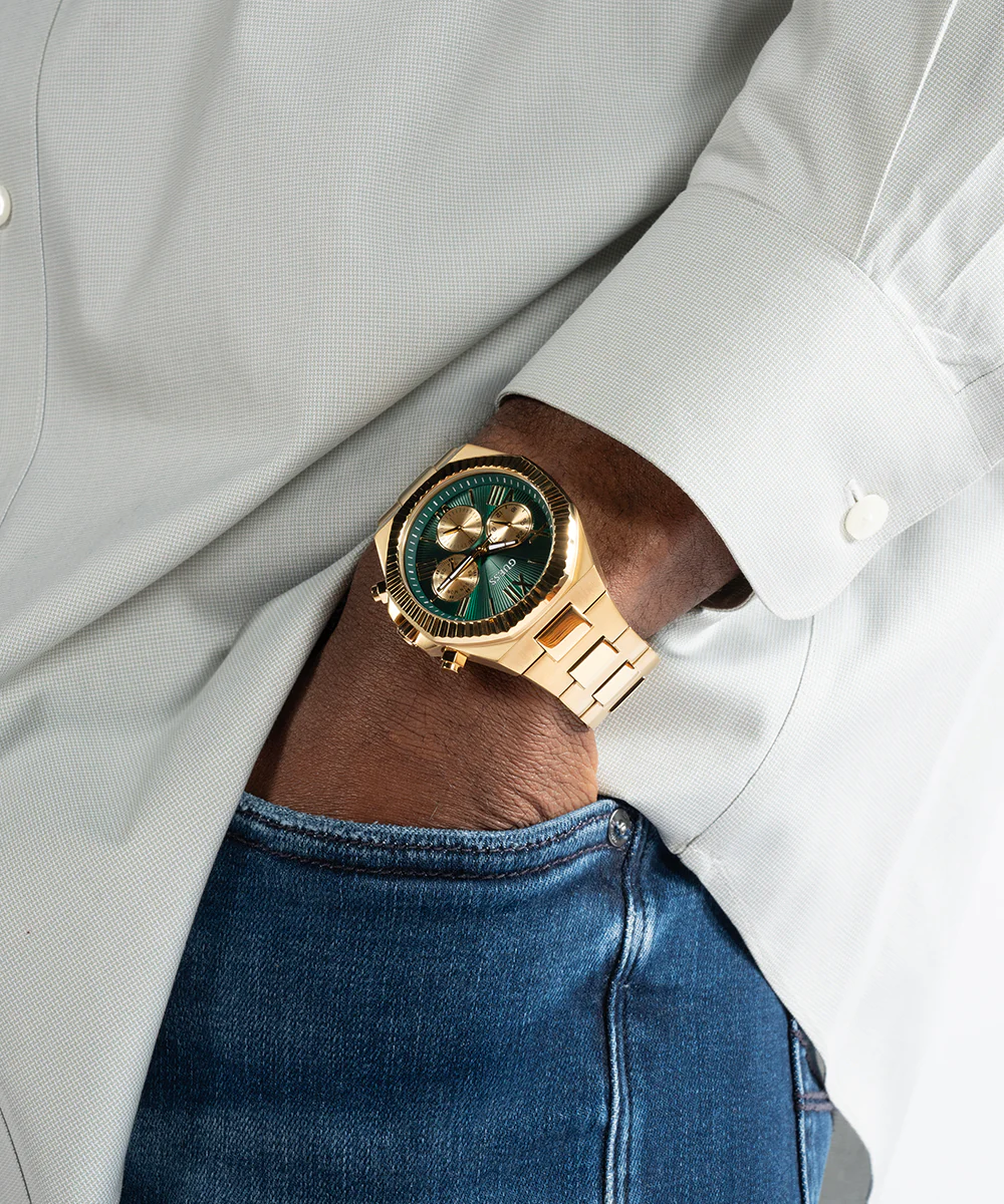 GUESS Equity Mens Gold Tone Multi-function Watch - Image 6