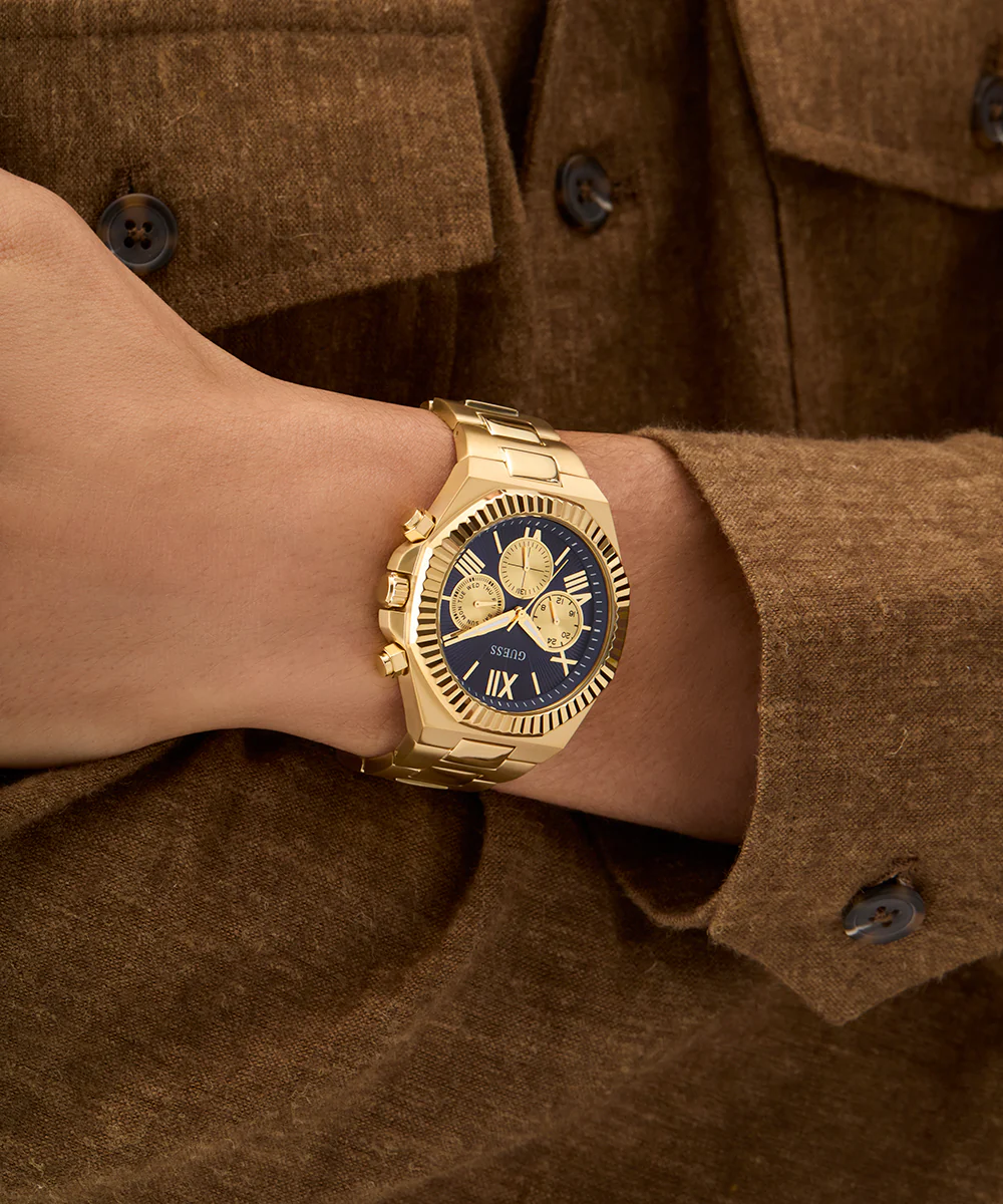 GUESS Equity Mens Gold Tone Multi-function Watch - Image 6