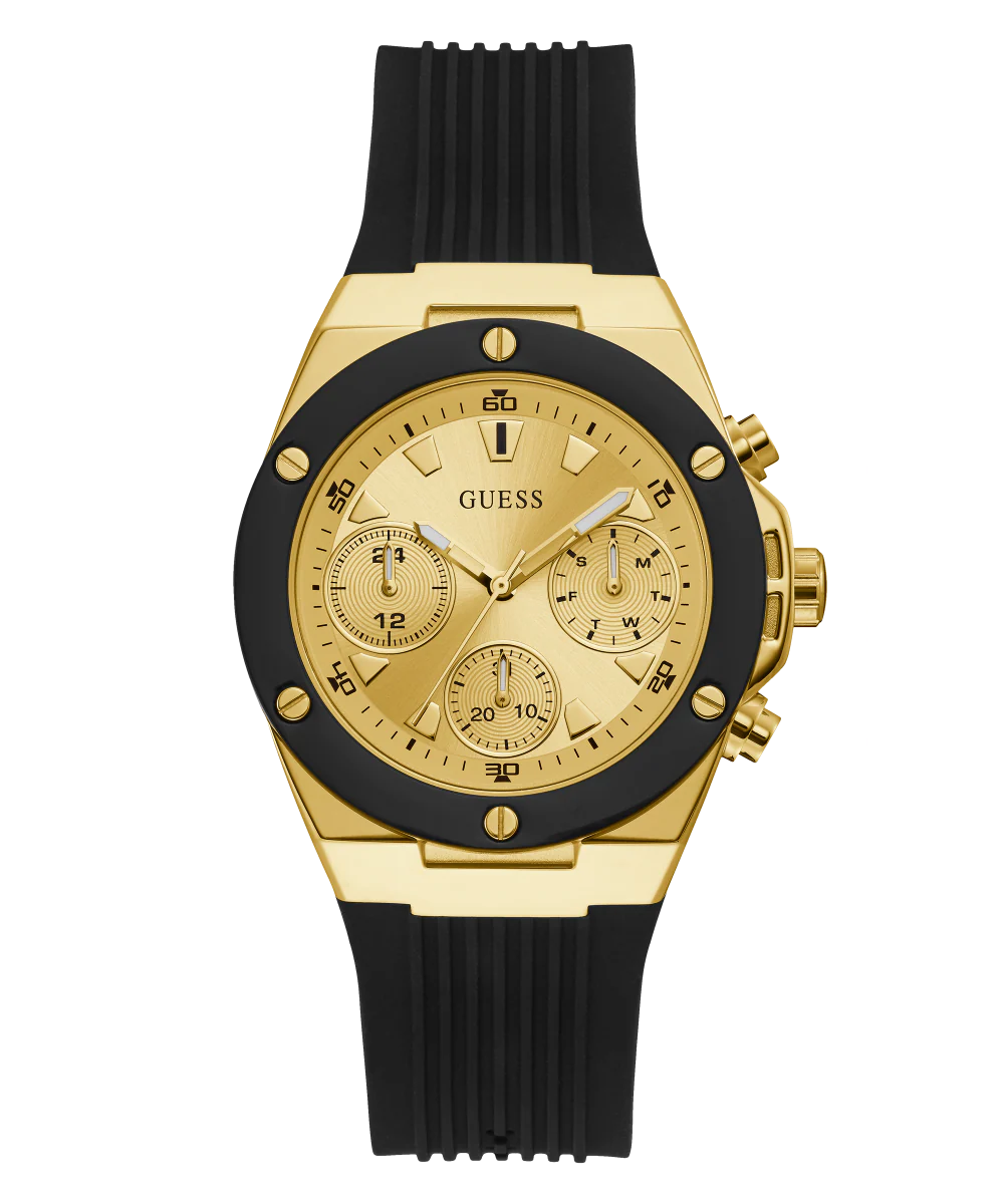 GUESS Ladies Black Gold Tone Multi-function Watch - Image 3