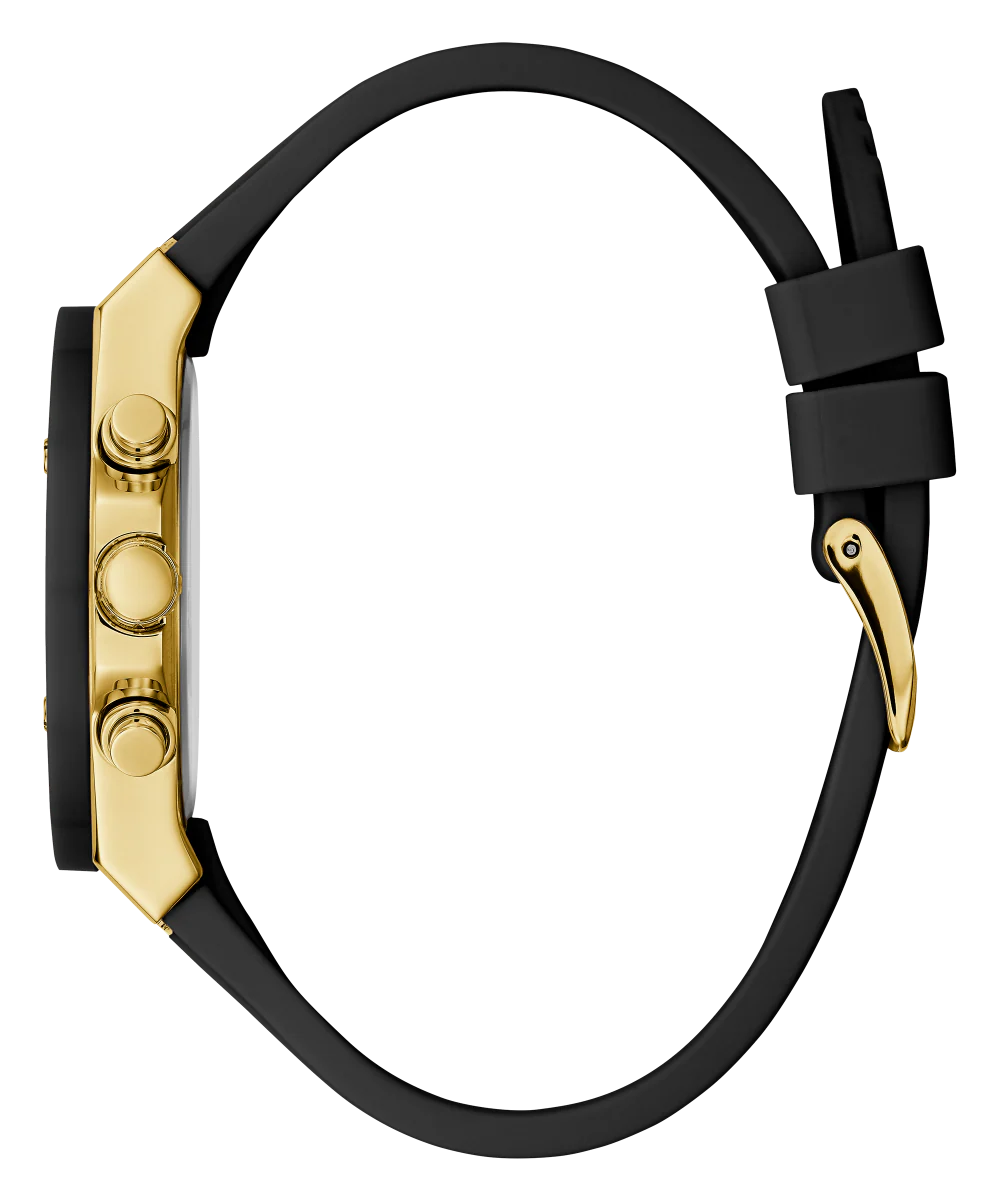 GUESS Ladies Black Gold Tone Multi-function Watch - Image 4