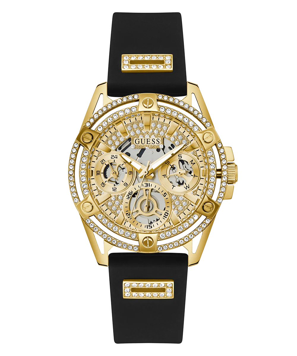 GUESS Ladies Black Gold Tone Multi-function Watch - Image 3
