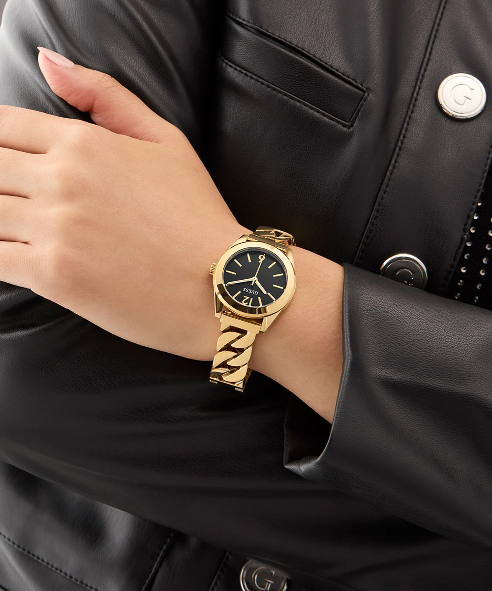 GUESS Ladies Gold Tone Analog Watch Gift Set - Image 3