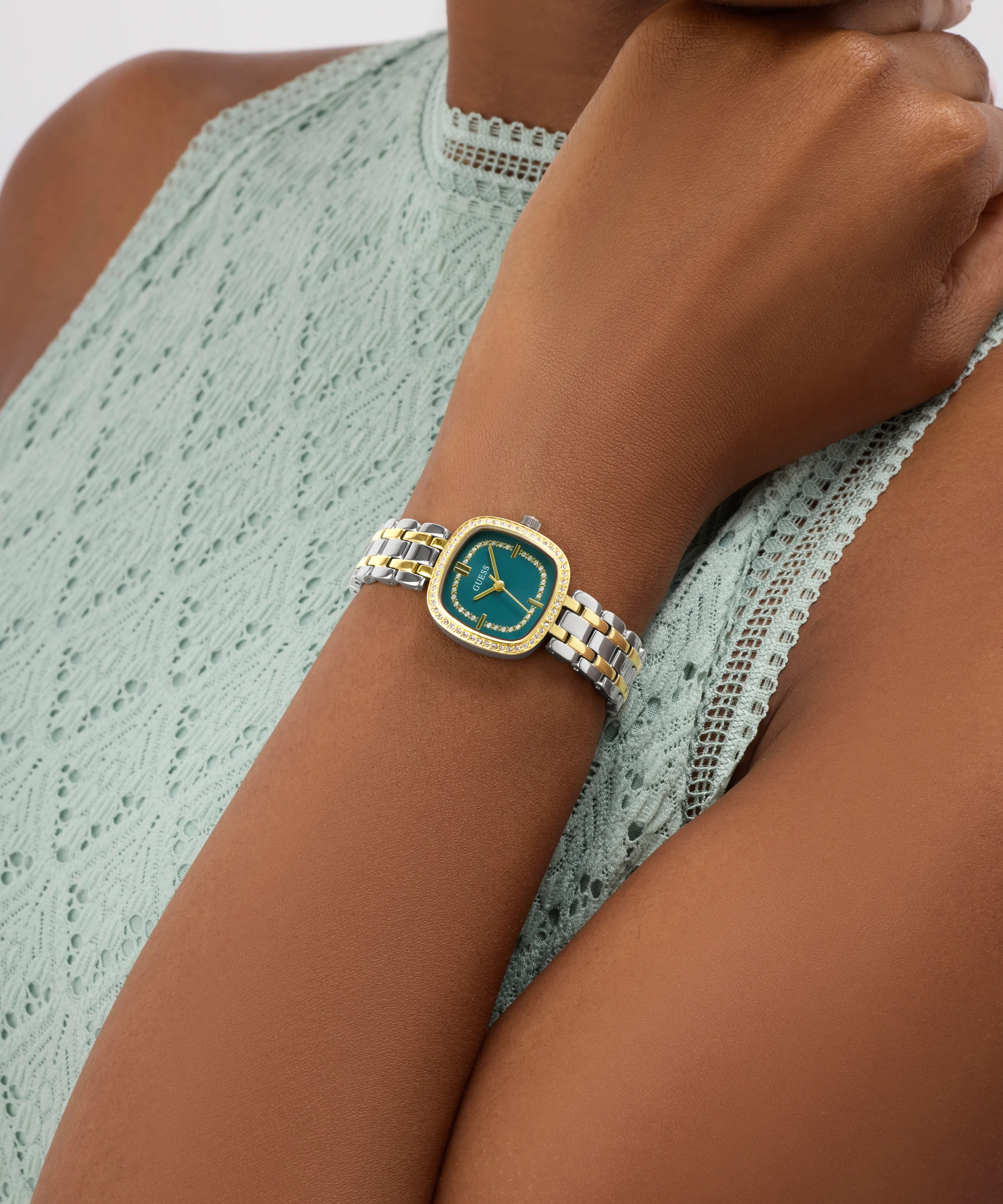 GUESS Ladies Hazel 2-Tone Analog Watch - Image 6