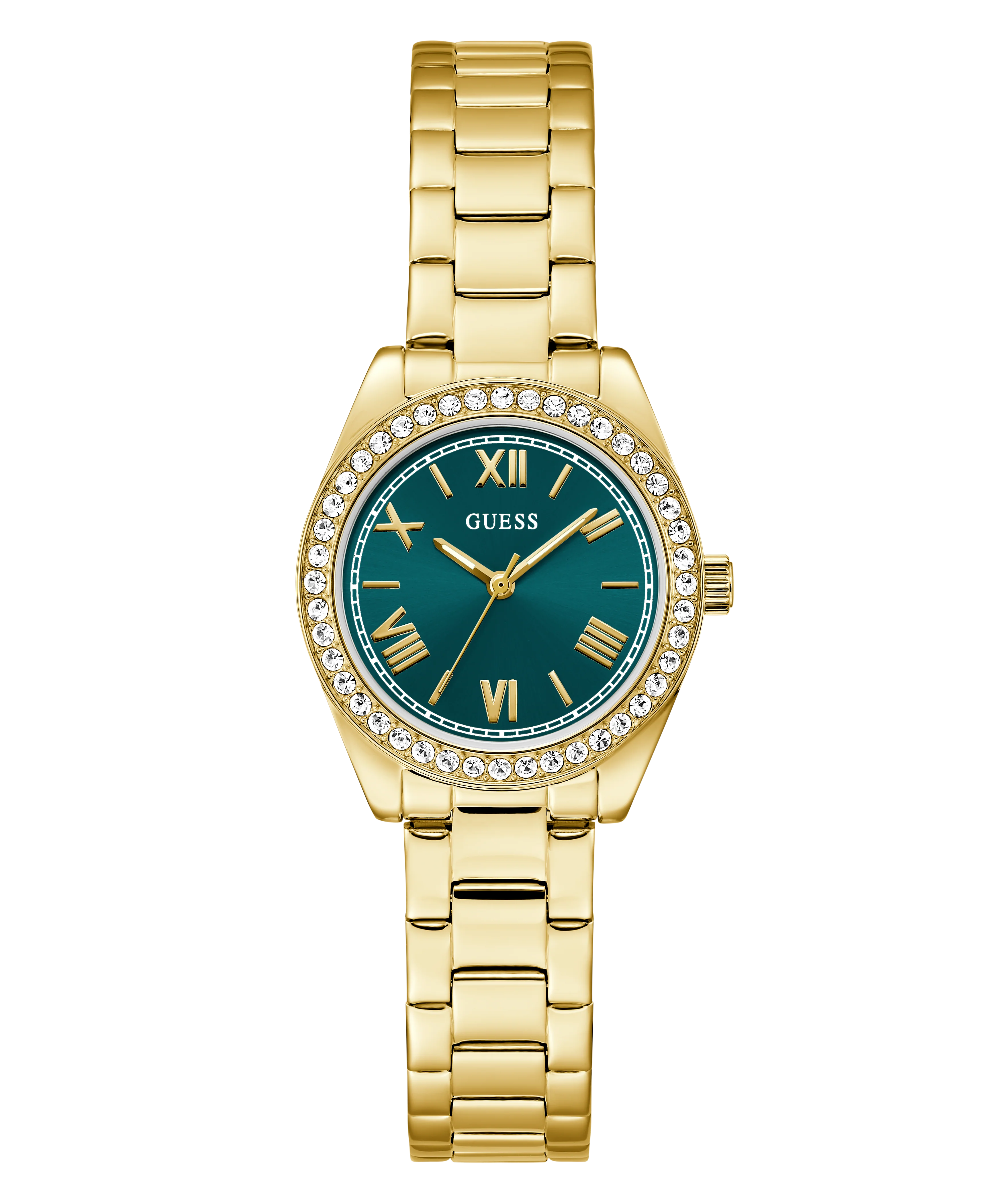 GUESS Ladies Mini Luna Gold Tone Analog Watch - Image 4