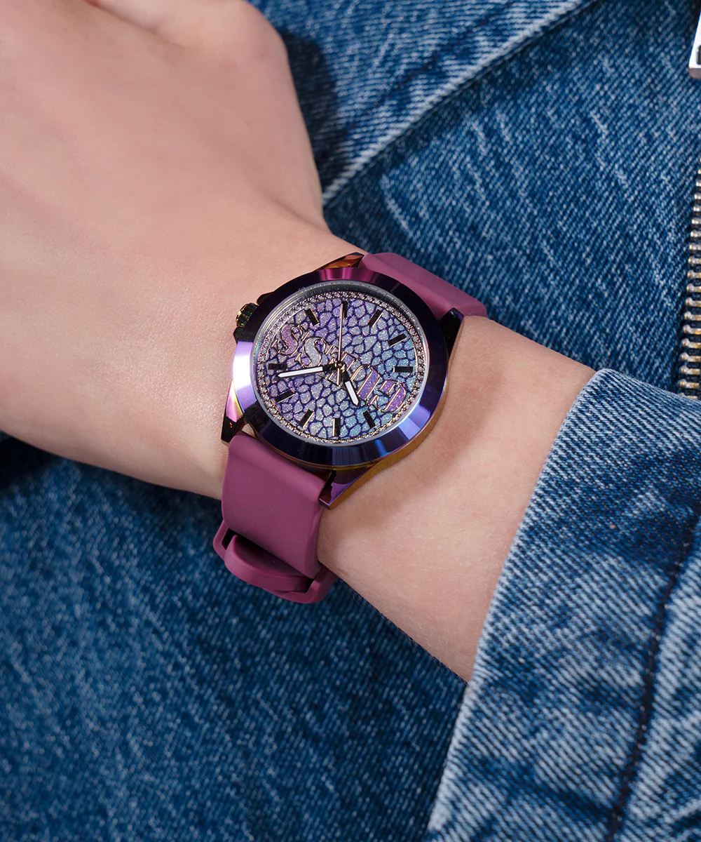 GUESS Ladies Purple Iridescent Analog Watch - Image 4