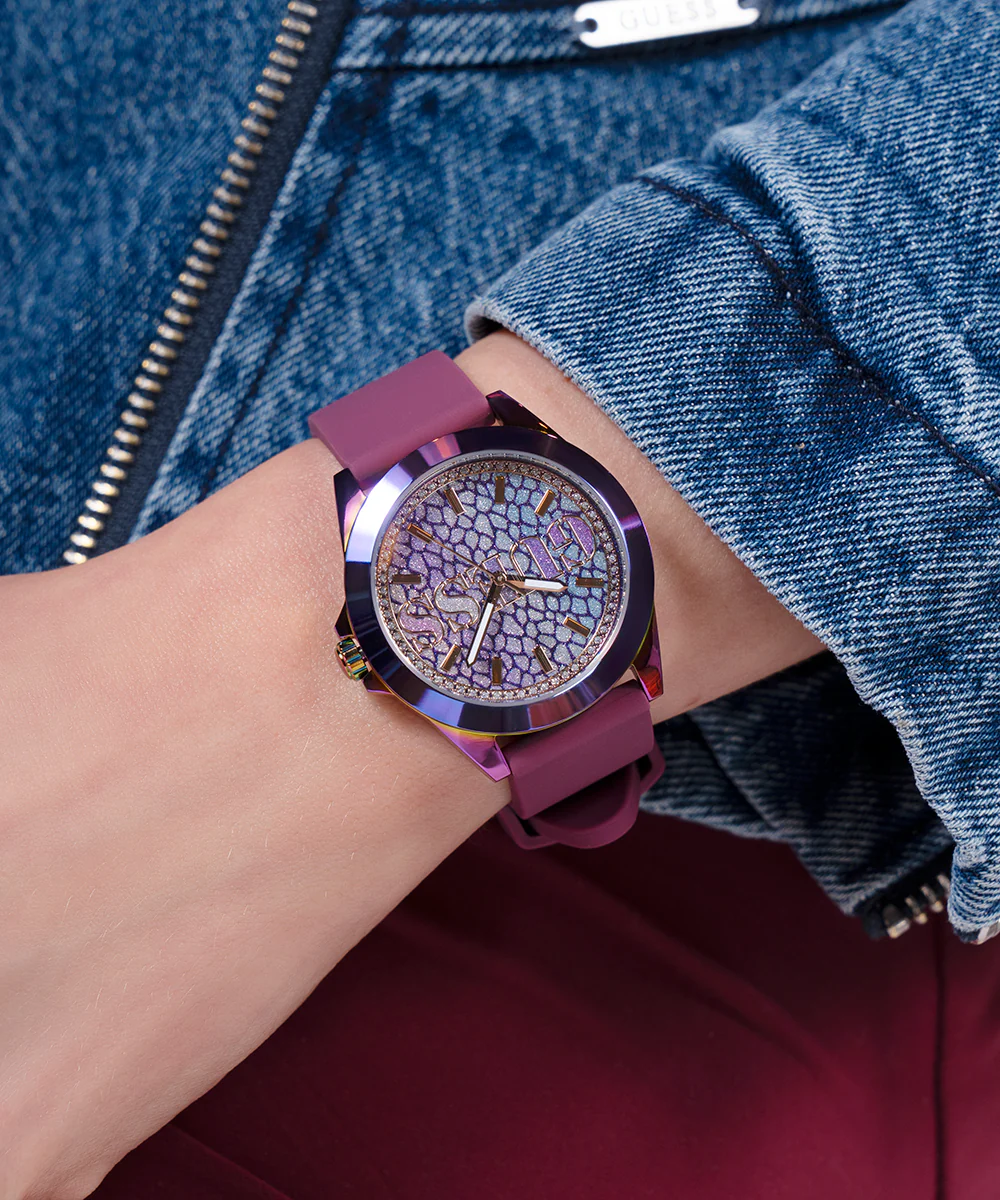 GUESS Ladies Purple Iridescent Analog Watch - Image 7