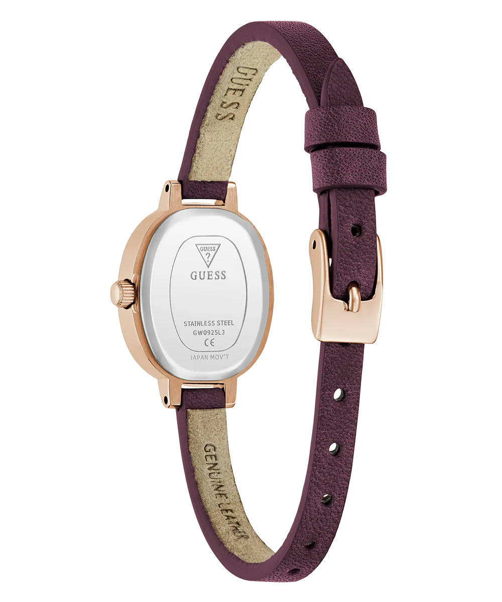 GUESS Ladies Red Rose Gold Tone Analog Watch - Image 7