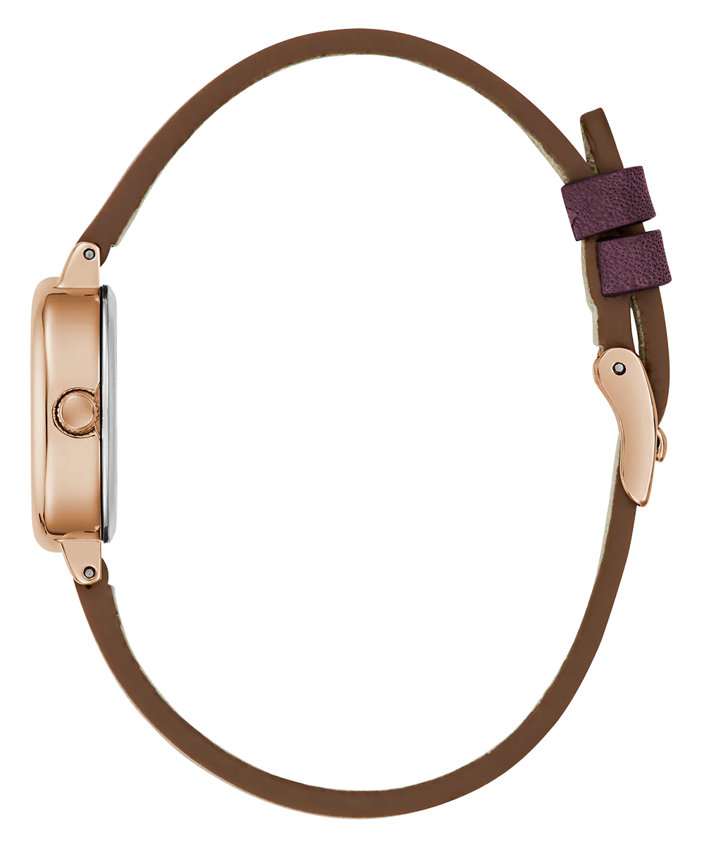 GUESS Ladies Red Rose Gold Tone Analog Watch - Image 8