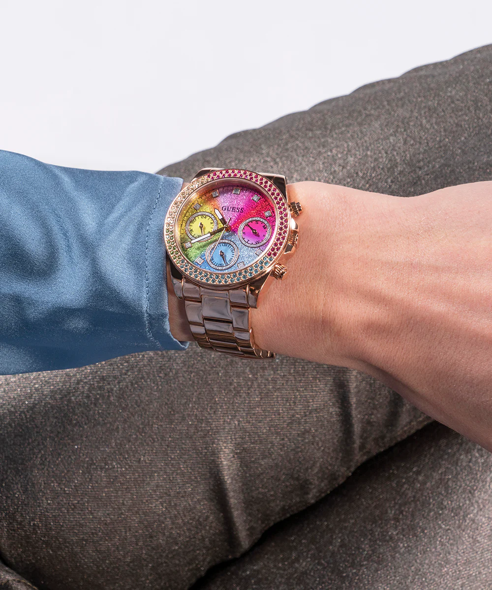 GUESS Ladies Rose Gold Tone Analog Watch - Image 4