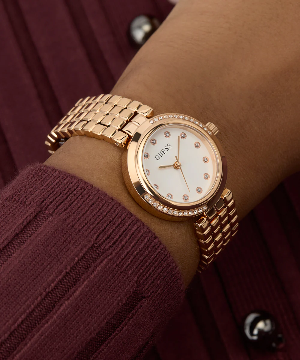 GUESS Ladies Rose Gold Tone Analog Watch - Image 3