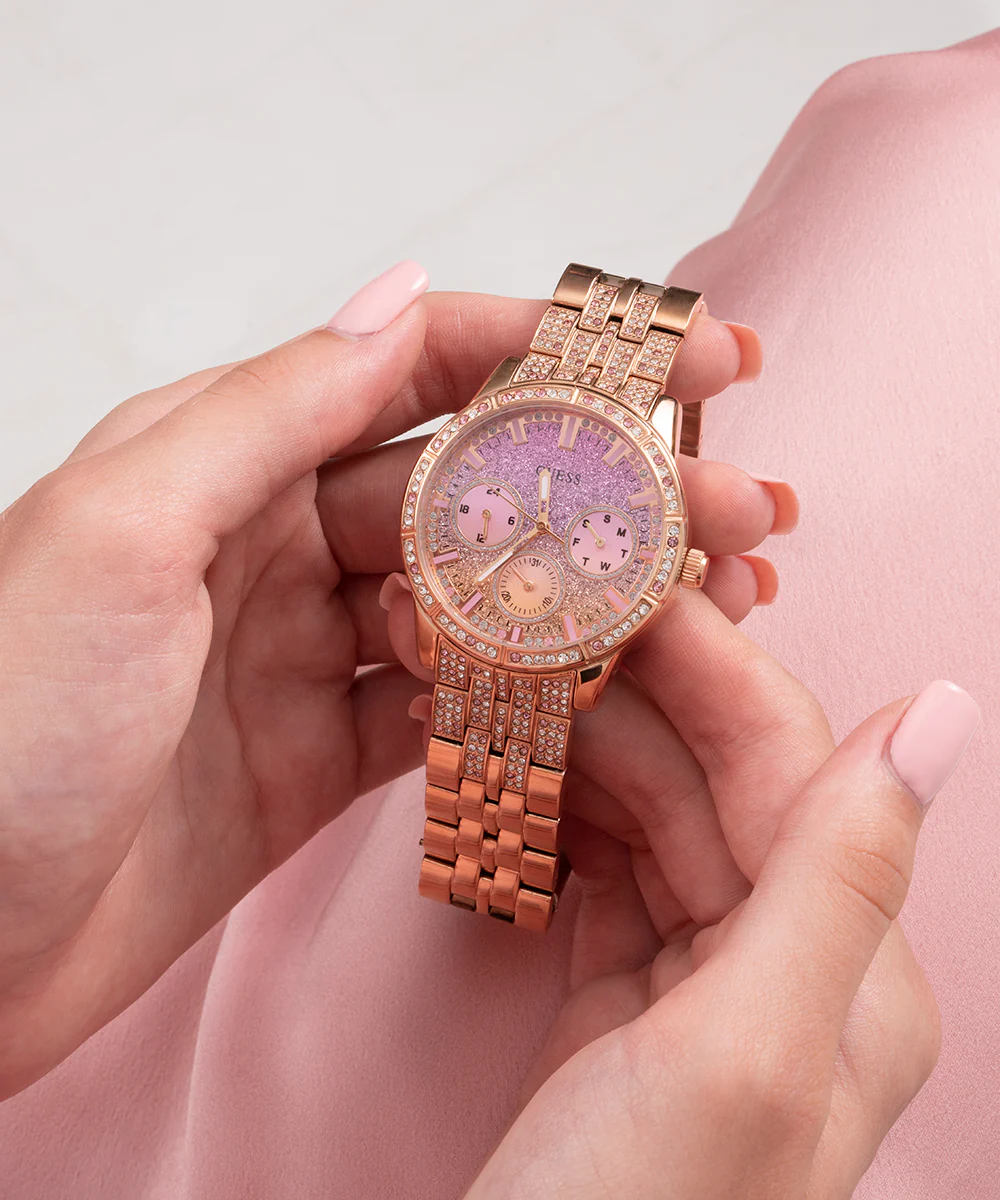 GUESS Ladies Rose Gold Tone Multi-function Watch - Image 5