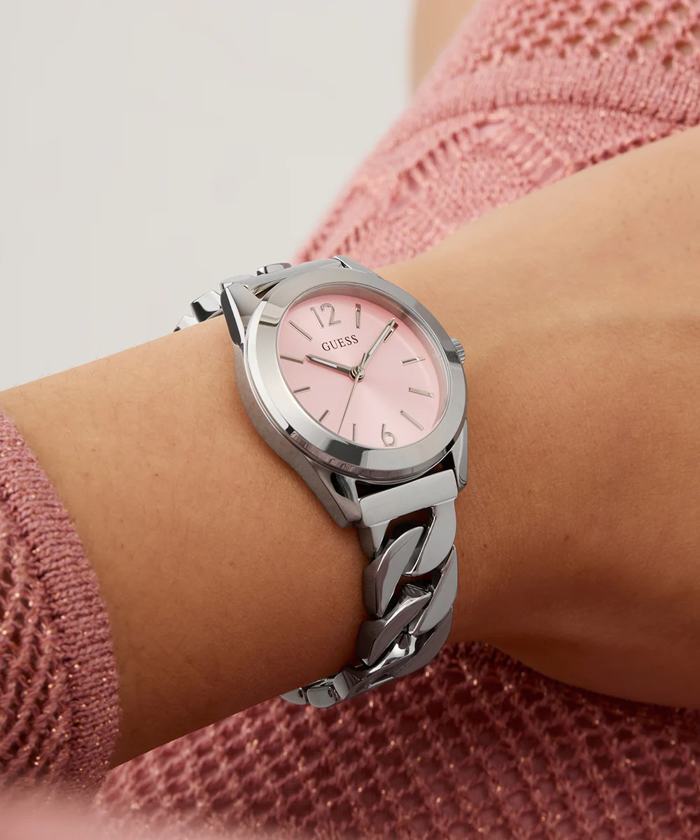 GUESS Ladies Silver Tone Analog Watch Gift Set - Image 5