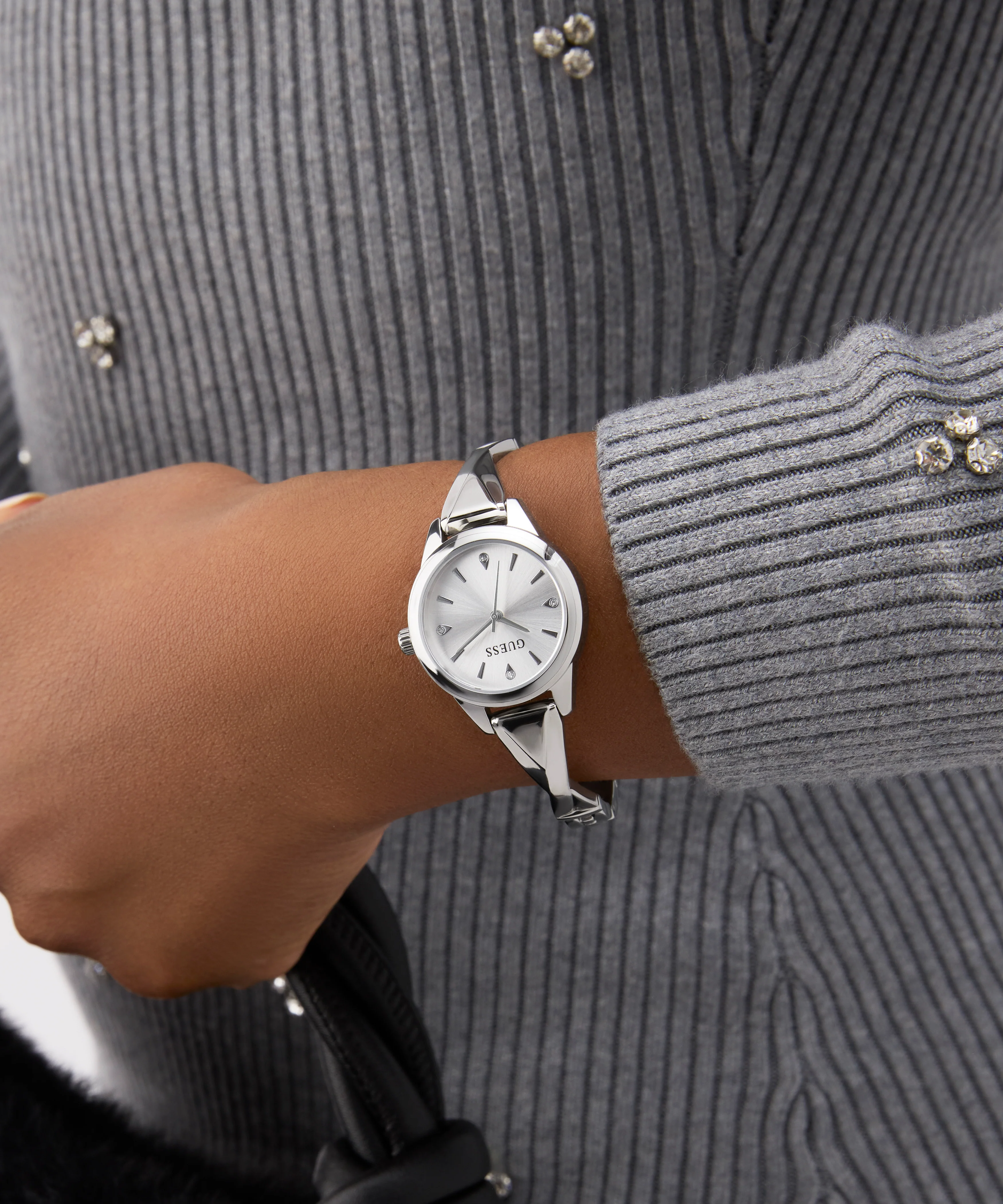 GUESS Ladies Silver Tone Analog Watch Gift Set - Image 3