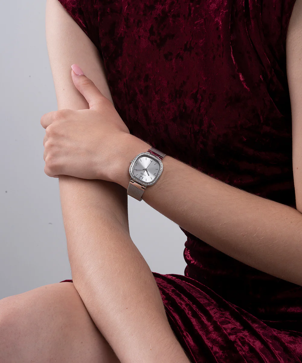 GUESS Ladies Silver Tone Analog Watch - Image 3