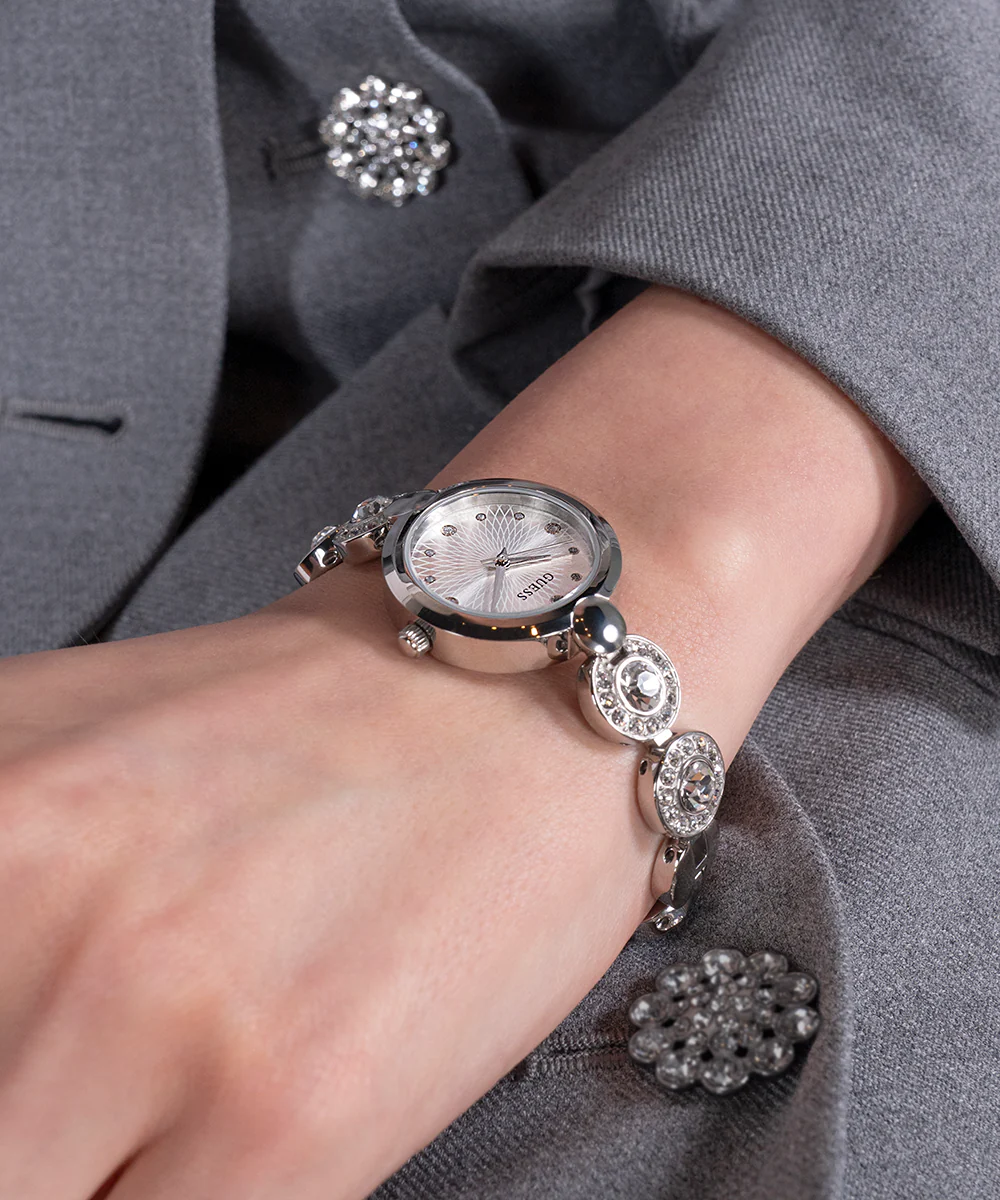 GUESS Ladies Silver Tone Analog Watch - Image 5