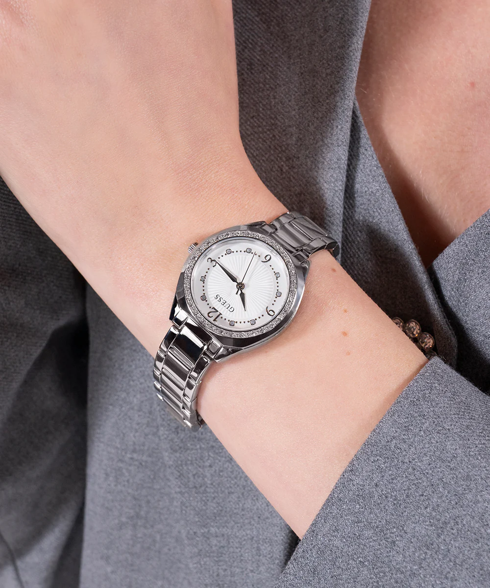 GUESS Ladies Silver Tone Analog Watch - Image 3