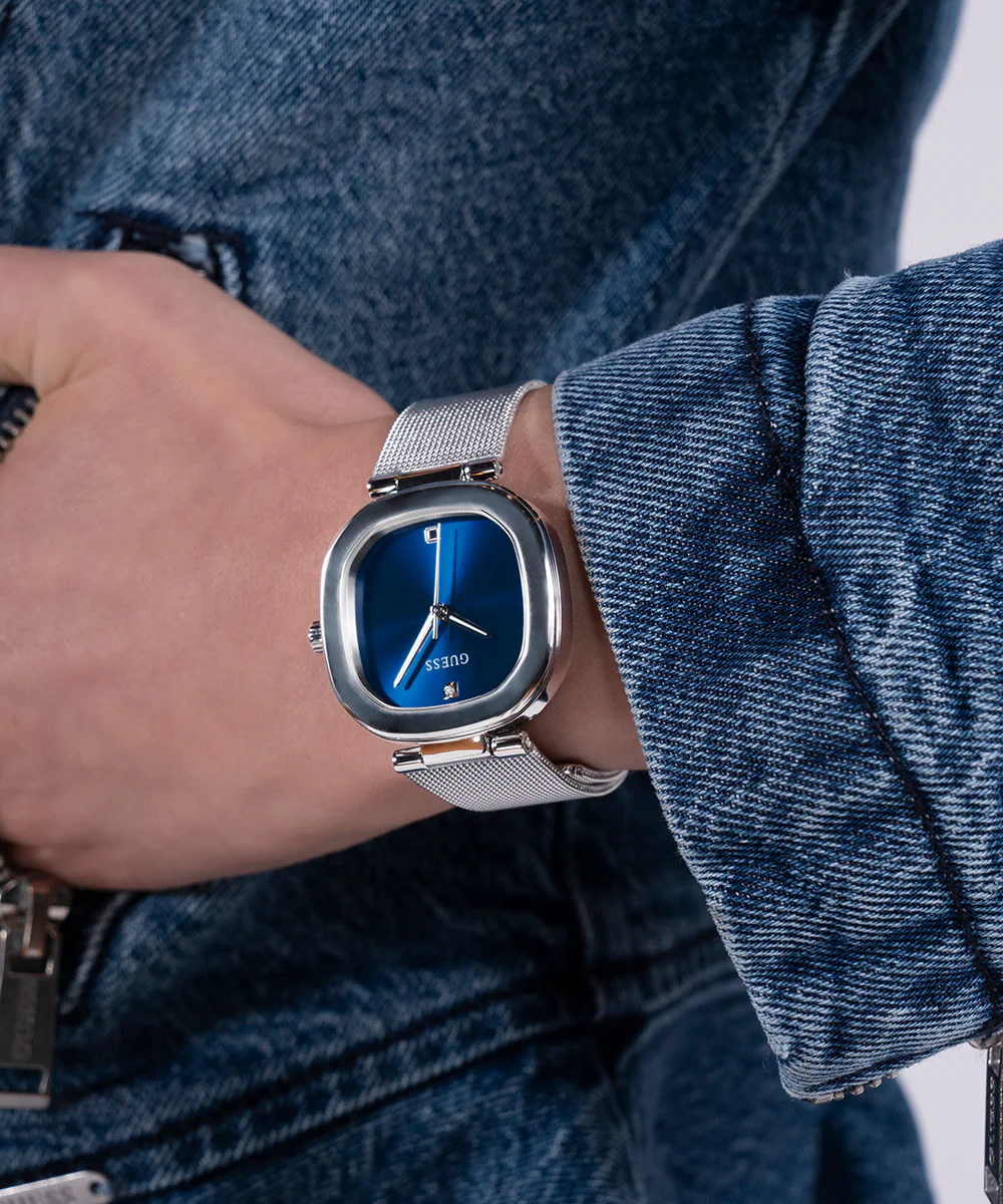 GUESS Ladies Silver Tone Analog Watch - Image 5