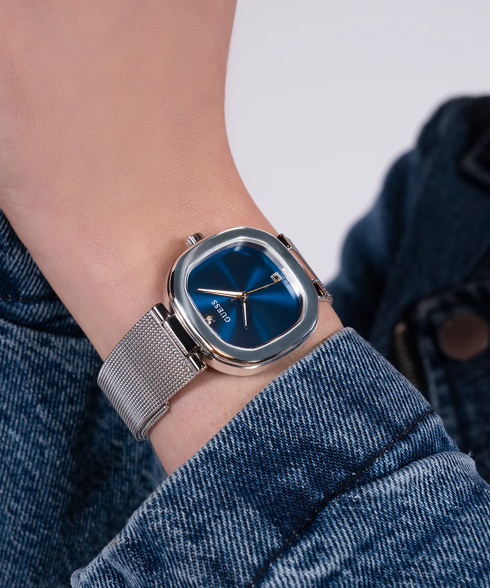 GUESS Ladies Silver Tone Analog Watch - Image 6