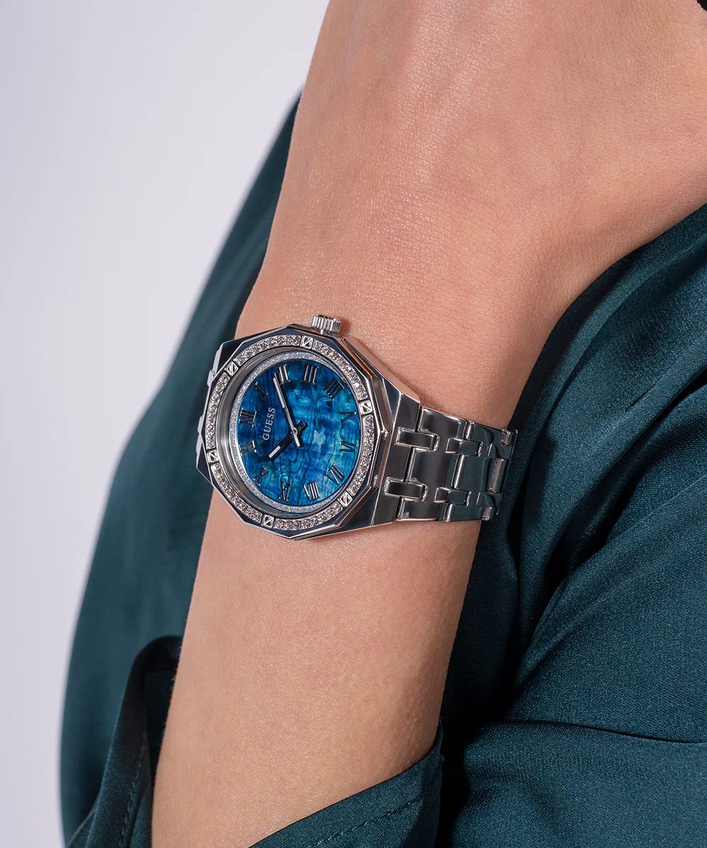 GUESS Ladies Silver Tone Analog Watch - Image 4