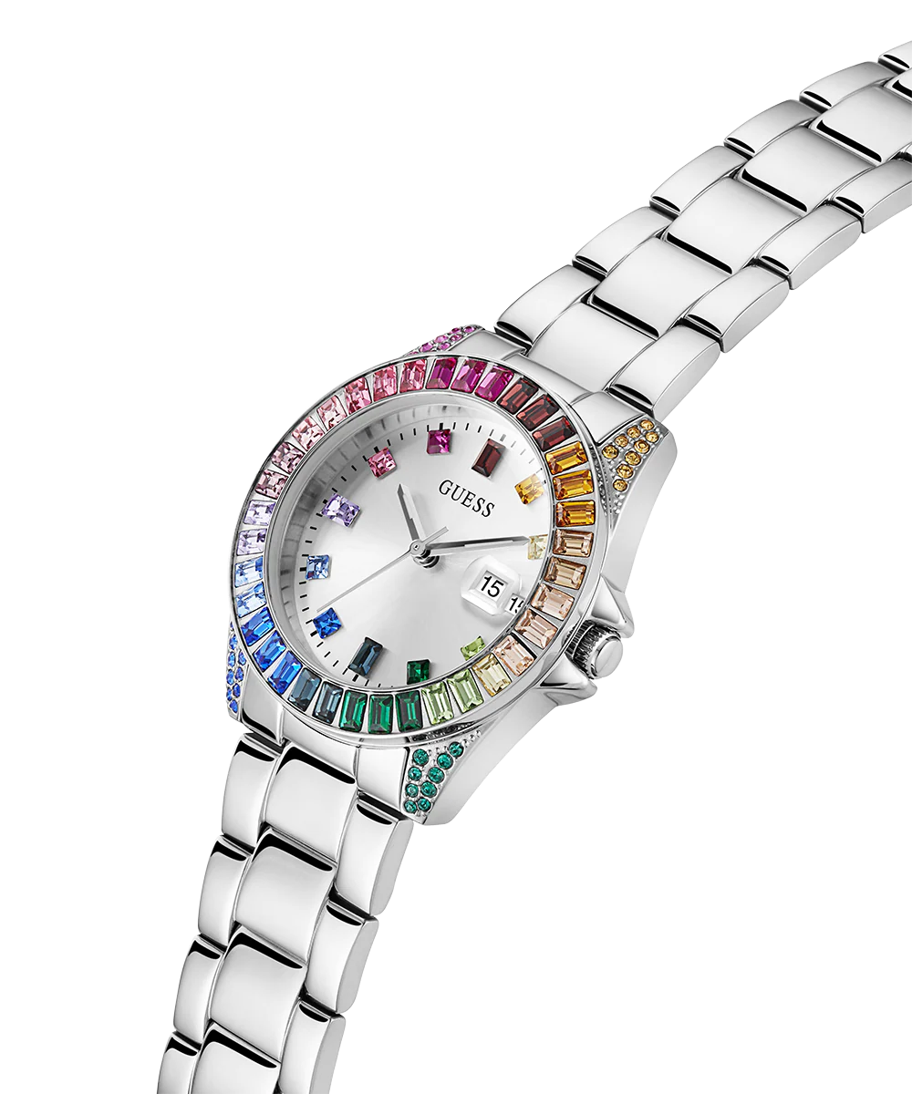 GUESS Ladies Silver Tone Day/Date Watch - Image 3