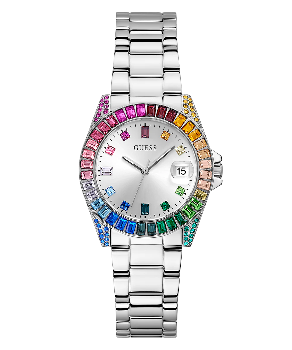 GUESS Ladies Silver Tone Day/Date Watch - Image 5