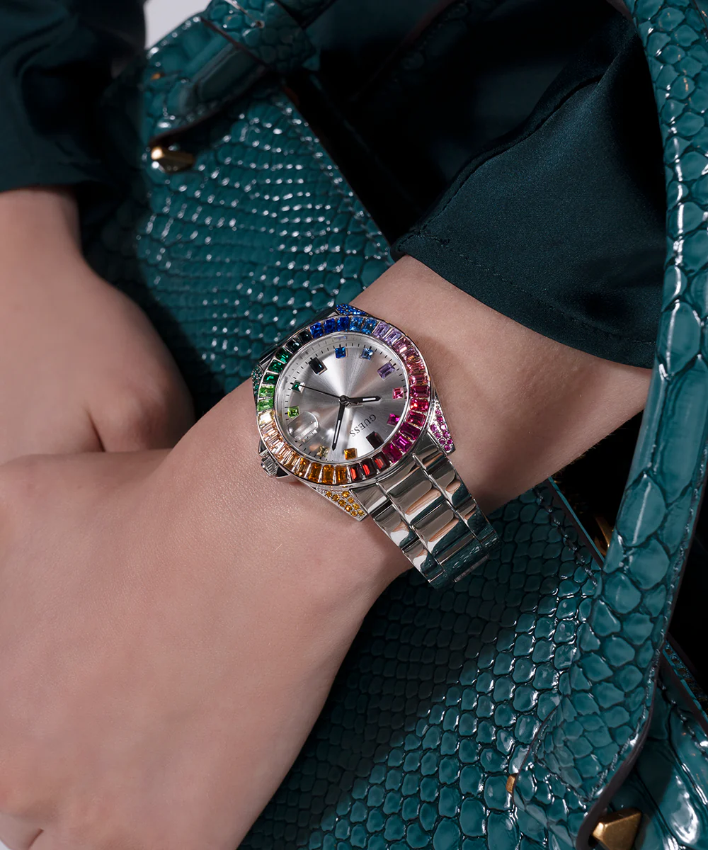 GUESS Ladies Silver Tone Day/Date Watch - Image 6