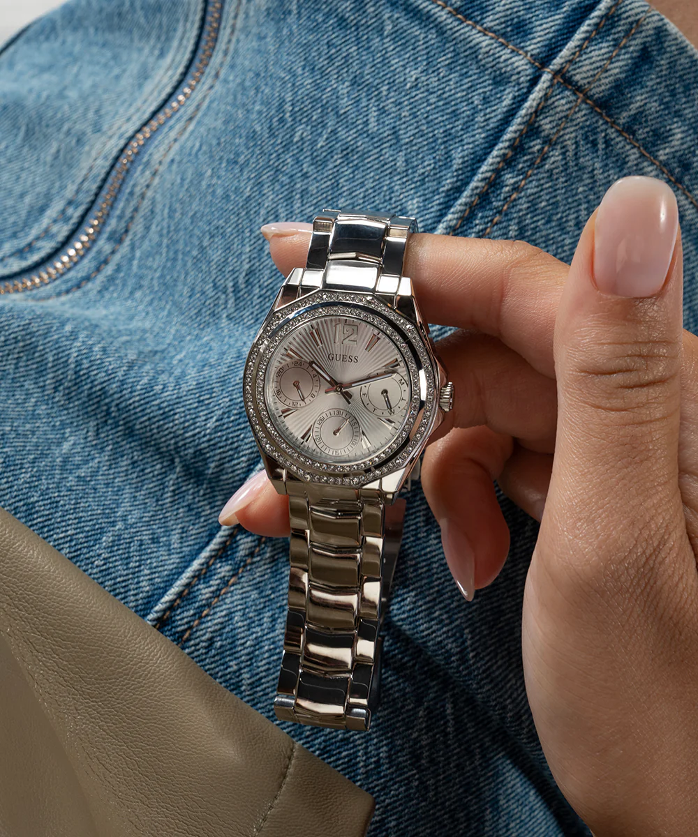 GUESS Ladies Silver Tone Multi-function Watch - Image 5