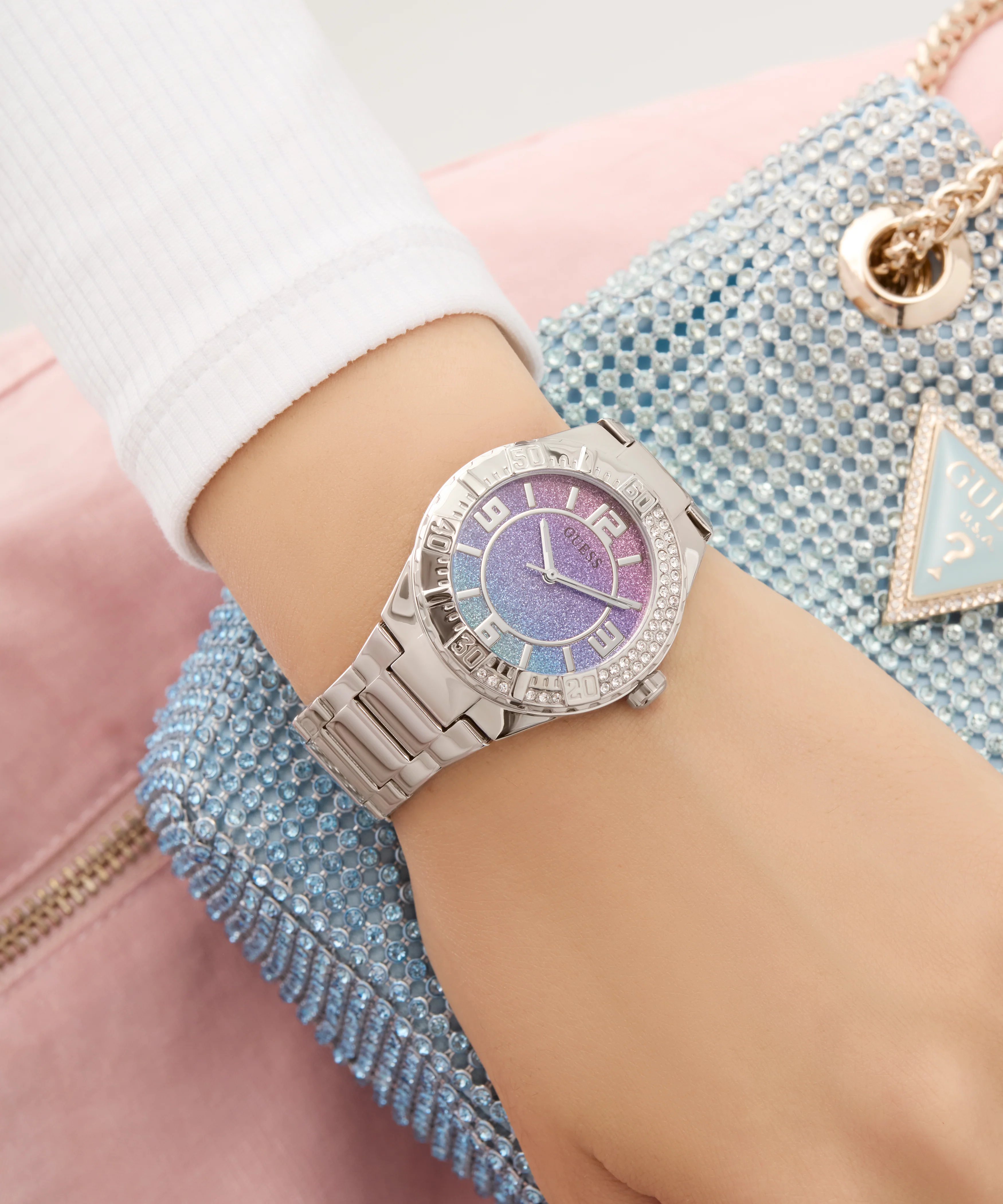 GUESS Ladies Silver Tone Multi-function Watch - Image 5