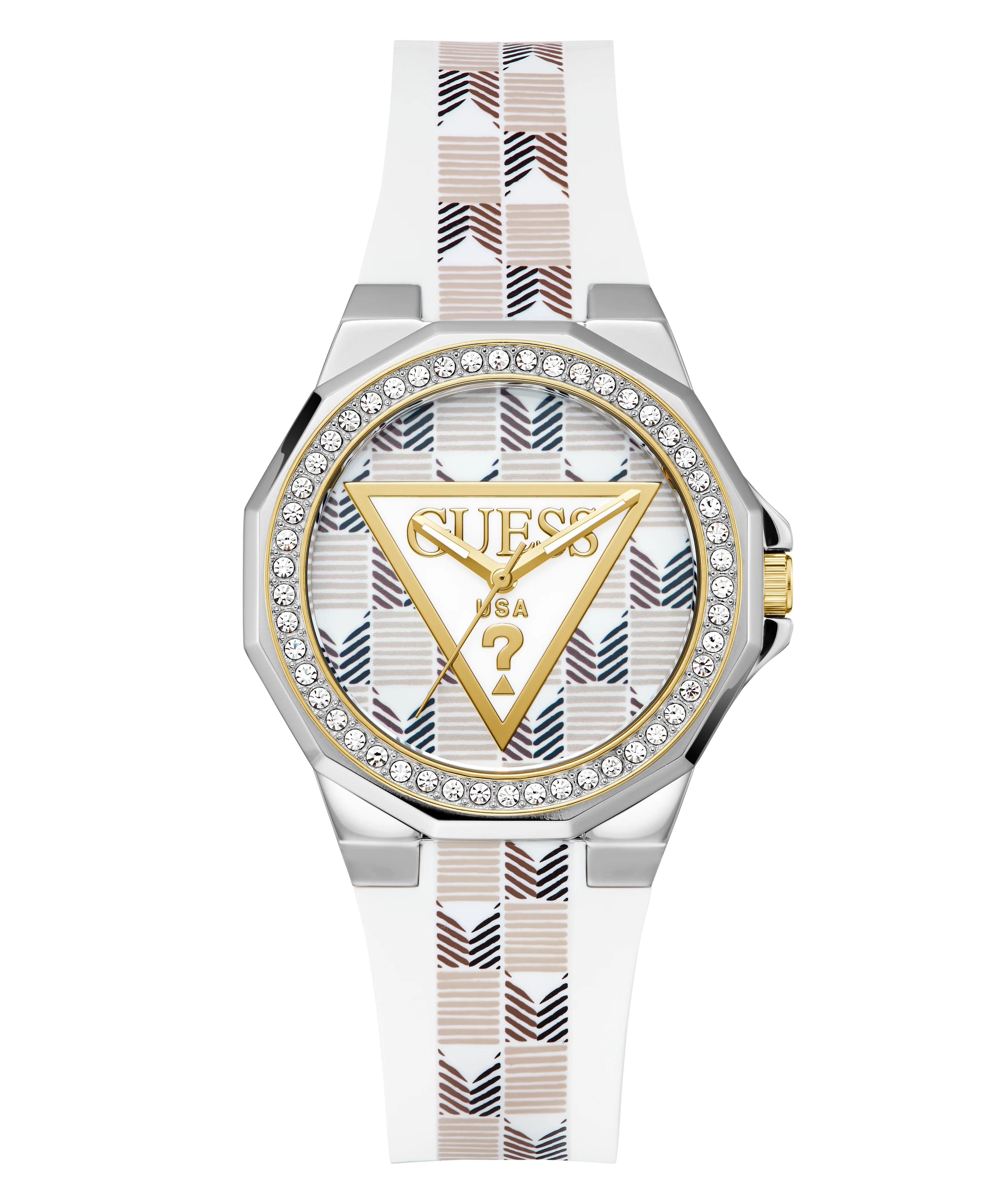 GUESS Ladies White 2-Tone Analog Watch - Image 3