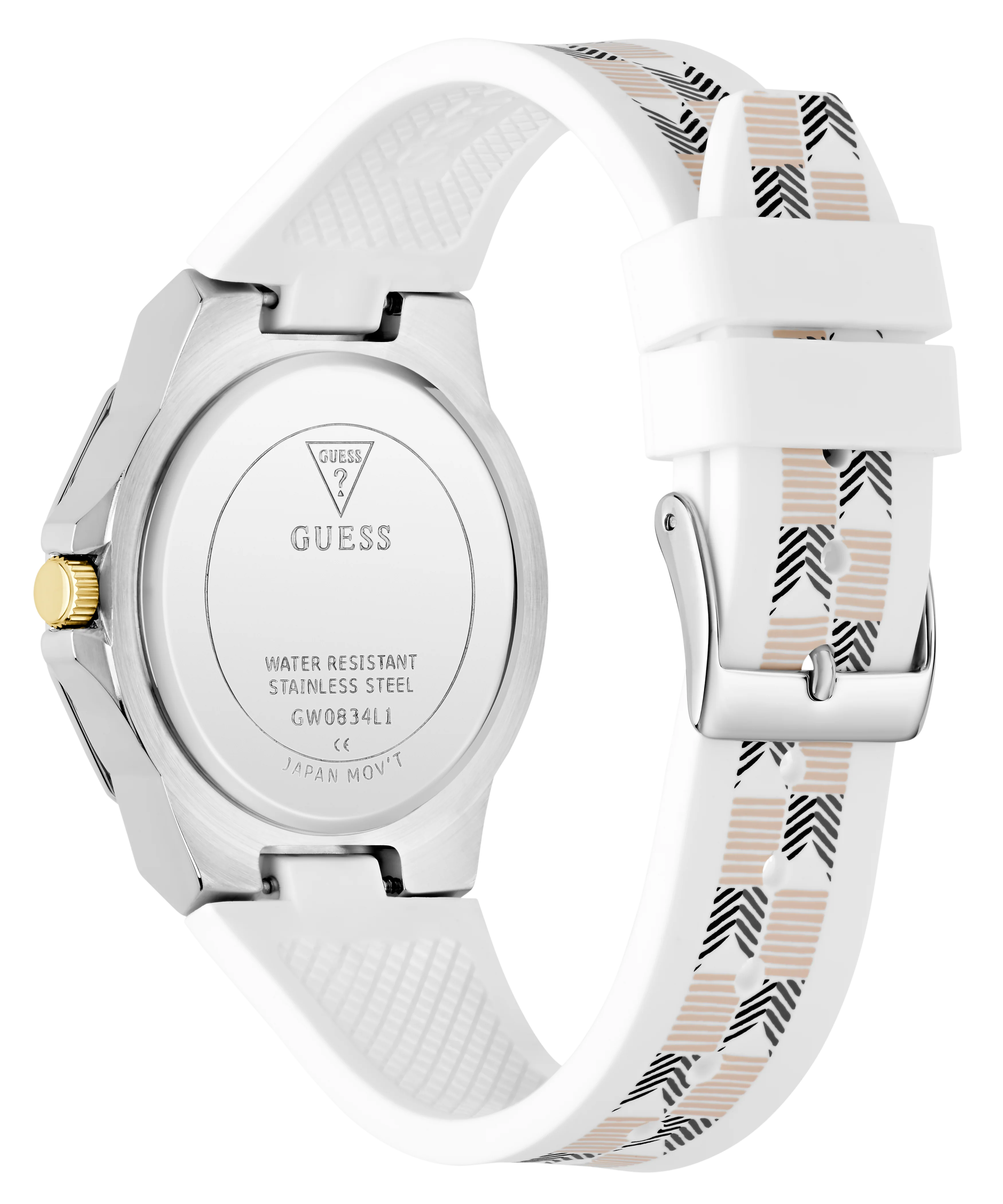 GUESS Ladies White 2-Tone Analog Watch - Image 4