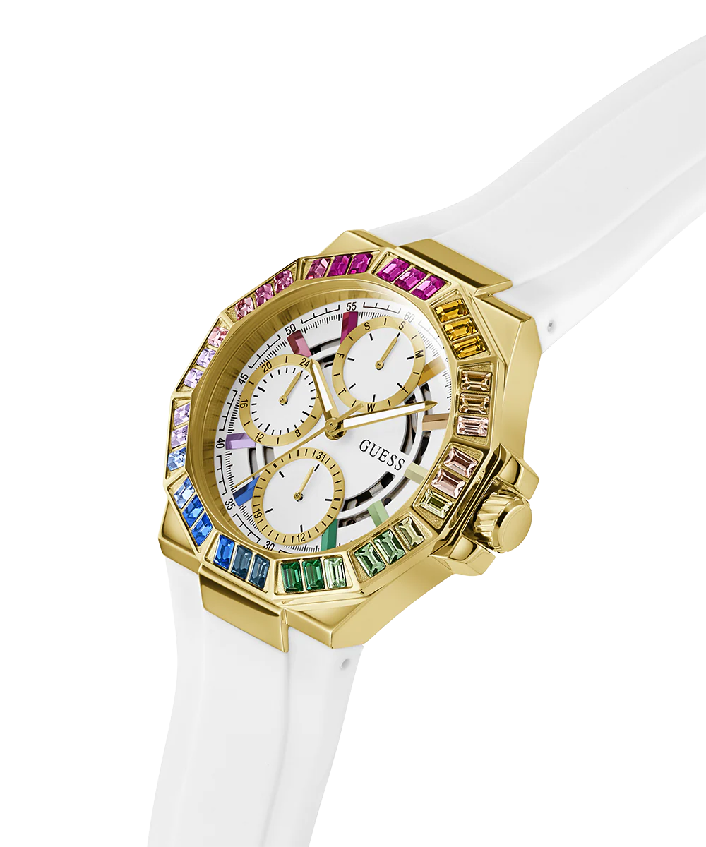 GUESS Ladies White Gold Tone Multi-function Watch - Image 3