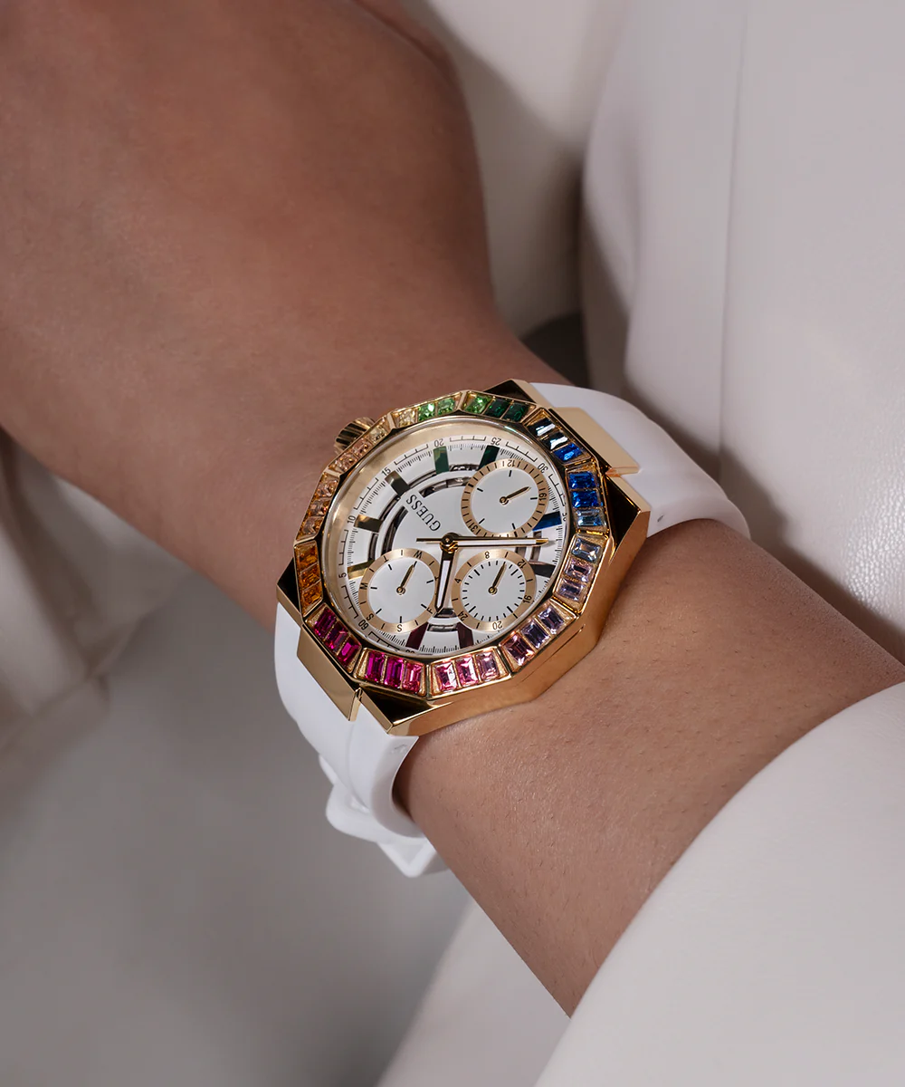 GUESS Ladies White Gold Tone Multi-function Watch - Image 4