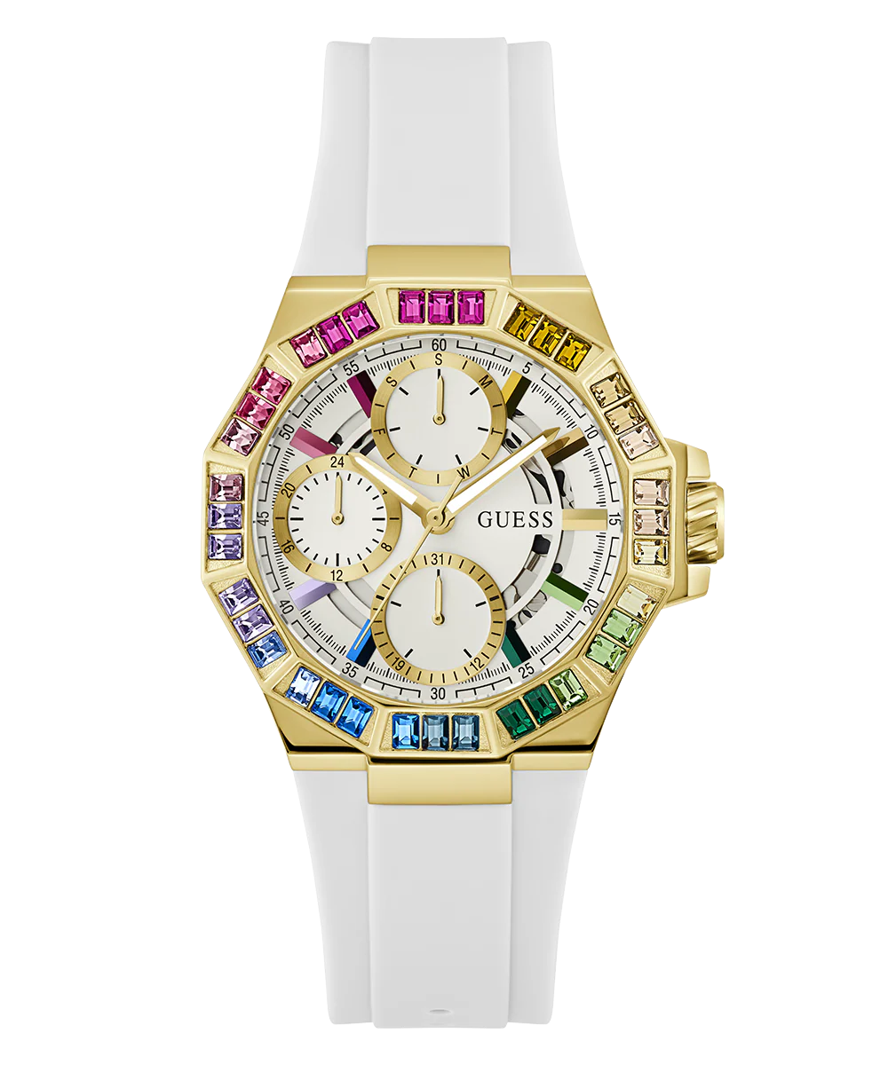 GUESS Ladies White Gold Tone Multi-function Watch - Image 5