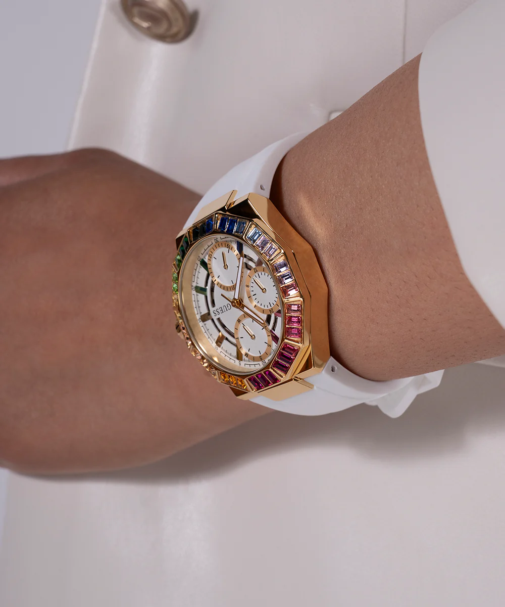 GUESS Ladies White Gold Tone Multi-function Watch - Image 7