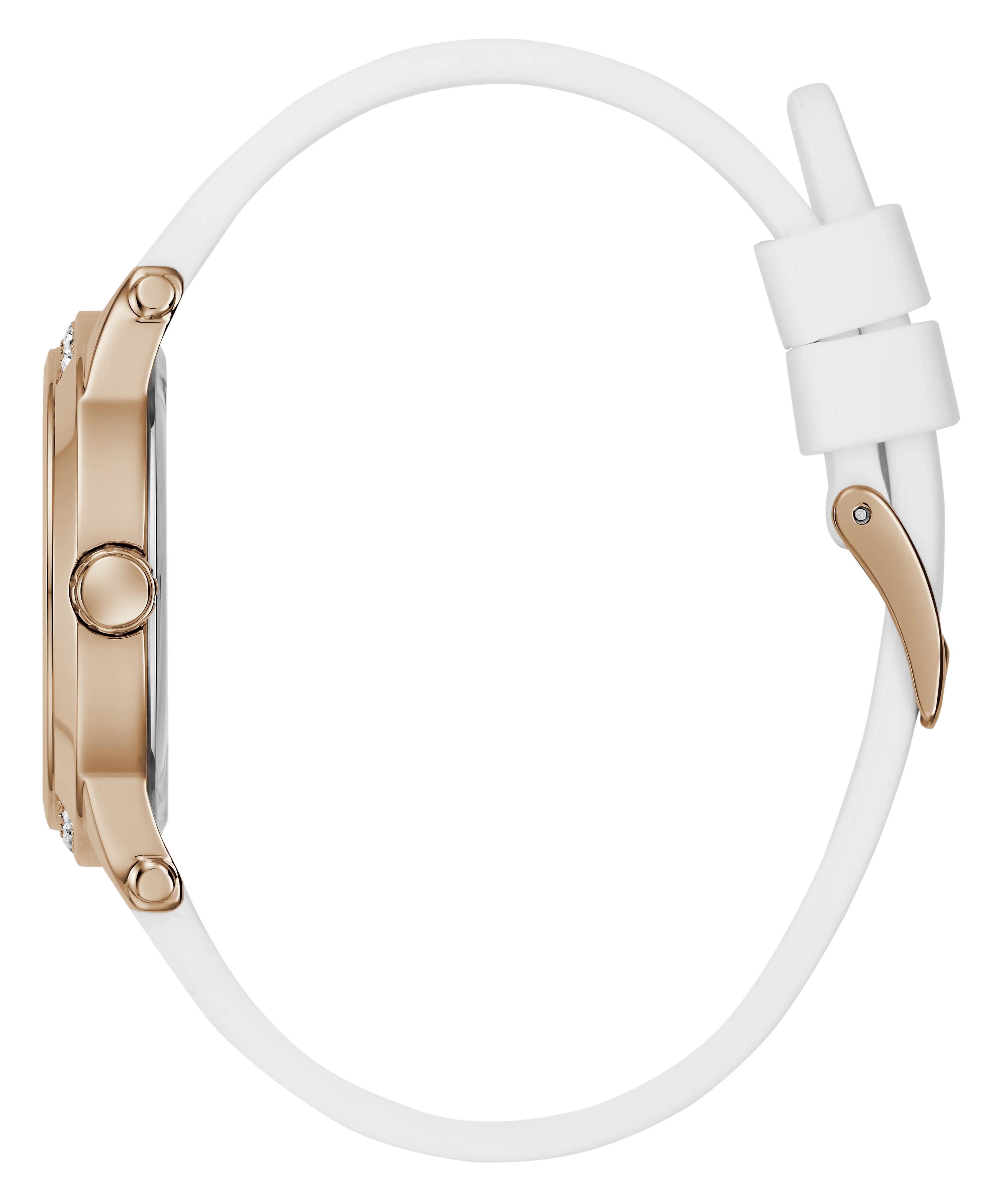 GUESS Ladies White Rose Gold Tone Analog Watch - Image 8