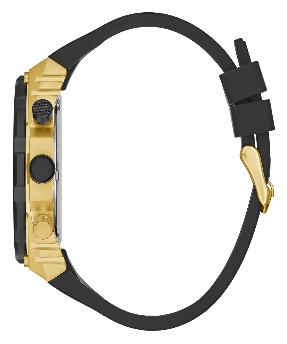 GUESS Mens Black Gold Tone Multi-function Watch - Image 4