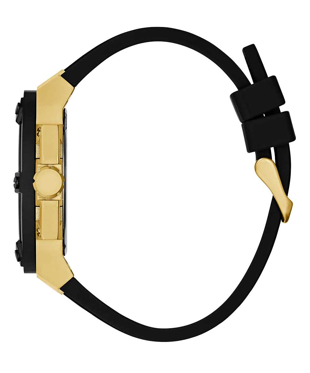 GUESS Mens Black Gold Tone Multi-function Watch - Image 4