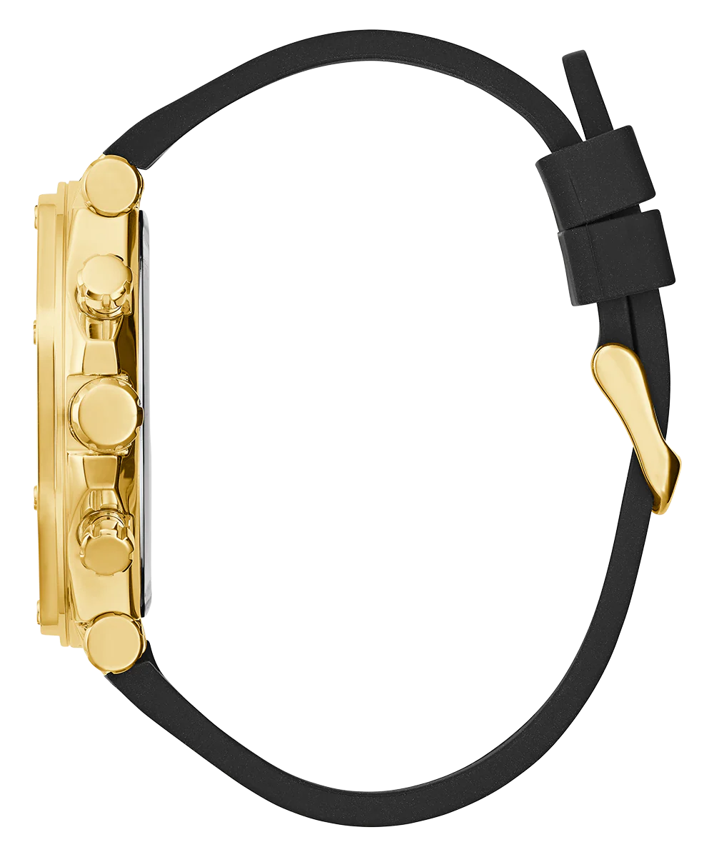 GUESS Mens Black Gold Tone Multi-function Watch - Image 4