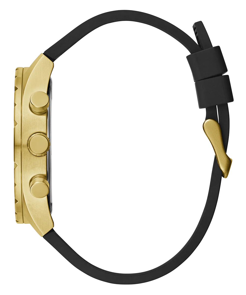 GUESS Mens Black Gold Tone Multi-function Watch - Image 4
