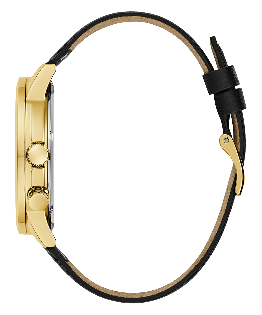 GUESS Mens Black Gold Tone Multi-function Watch - Image 4