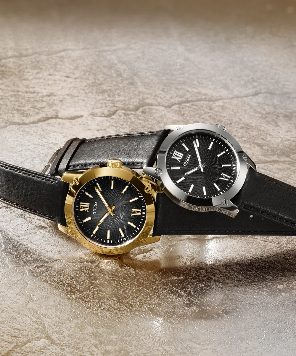 GUESS Mens Black Silver Analog Watch - Image 3