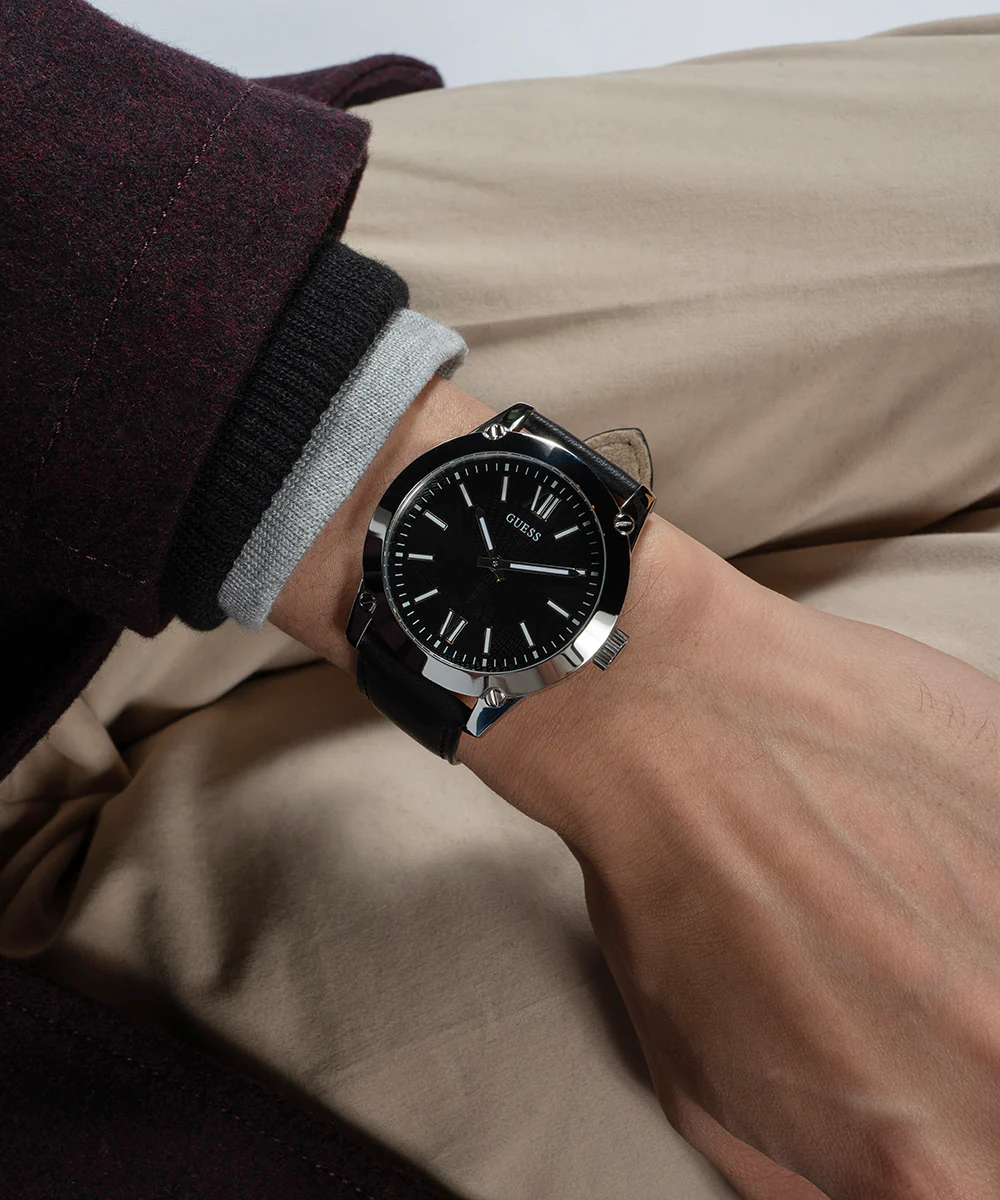 GUESS Mens Black Silver Analog Watch - Image 7