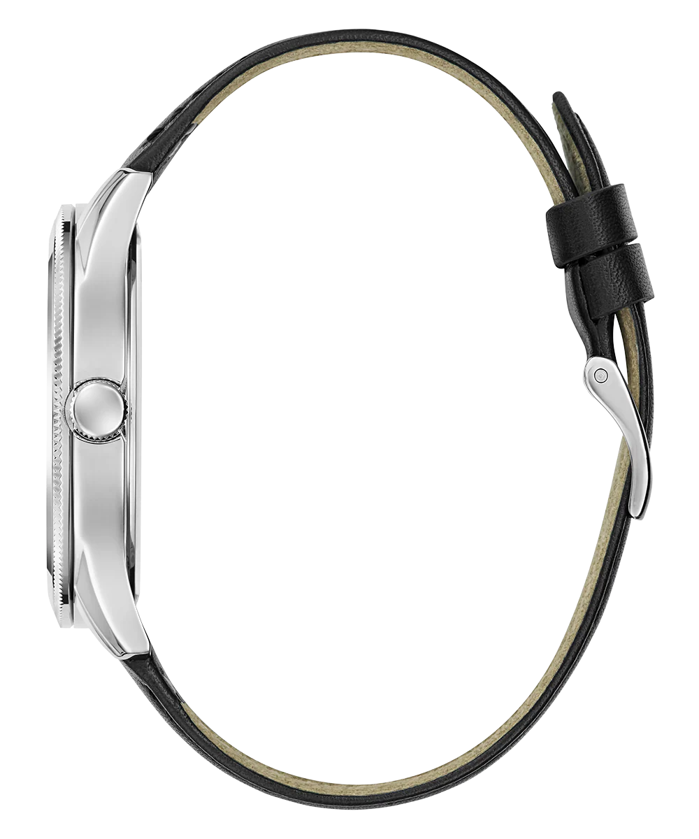 GUESS Mens Black Silver Tone Analog Watch Gift Set - Image 7