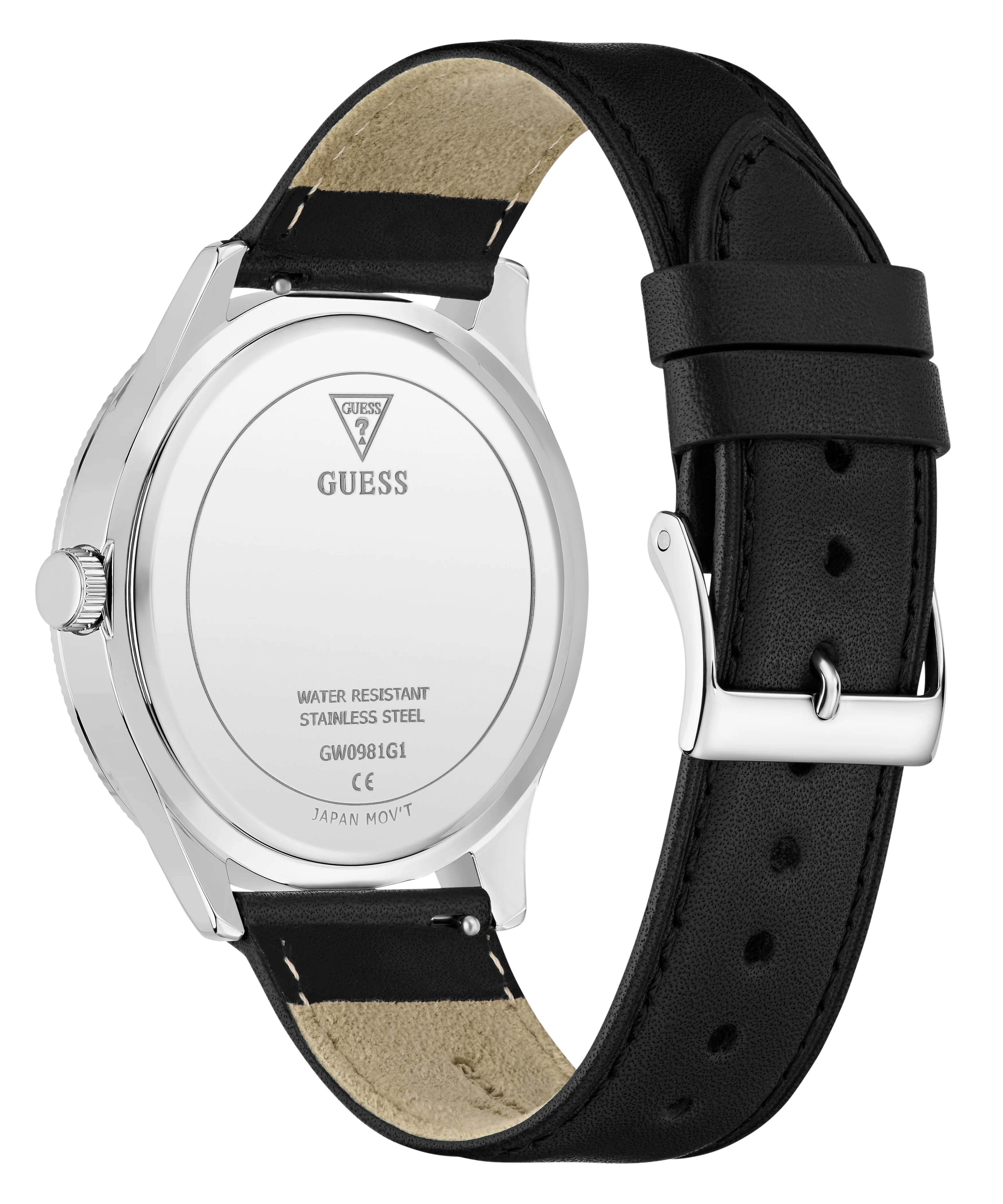 GUESS Mens Black Silver Tone Analog Watch Gift Set - Image 6