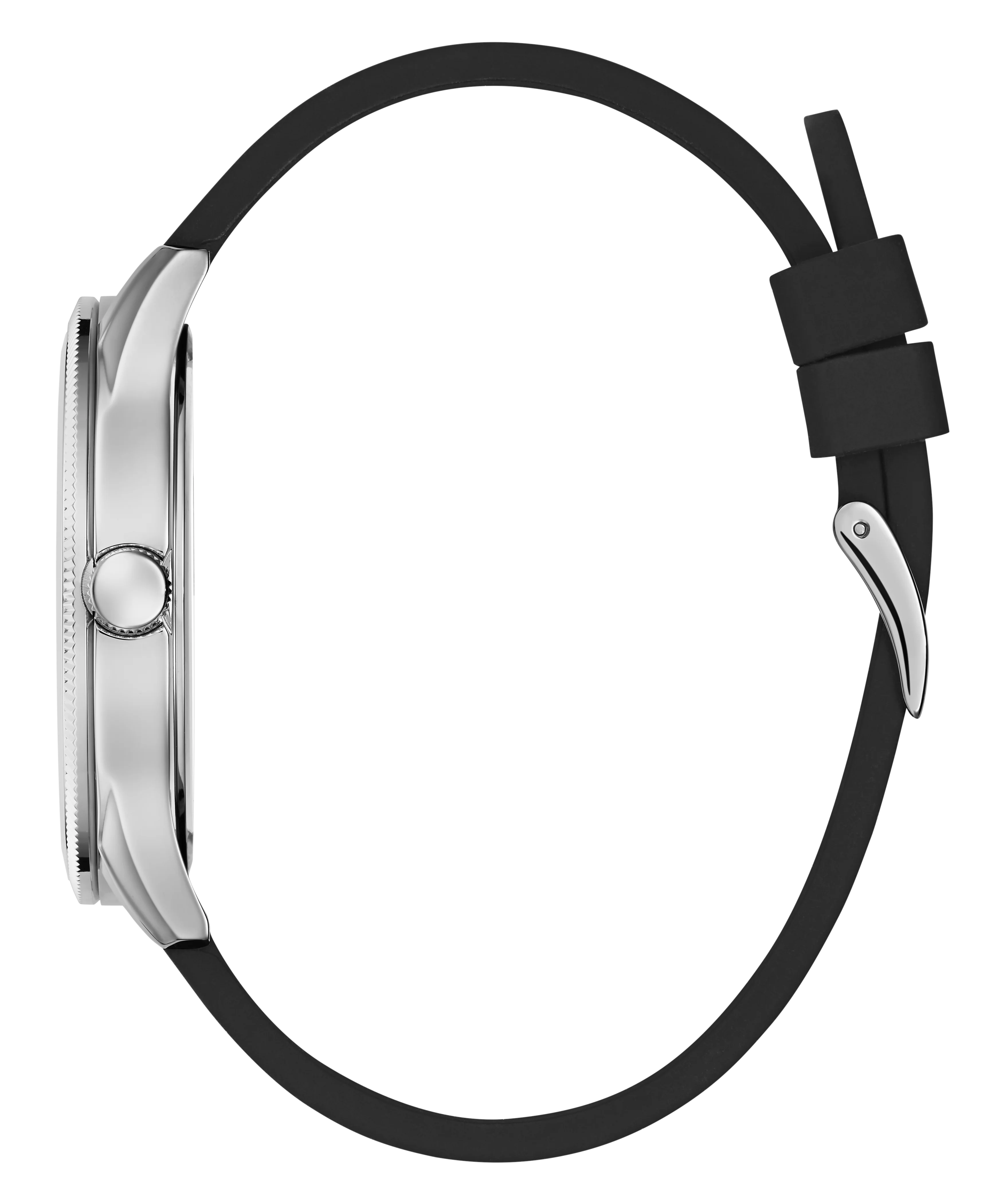 GUESS Mens Black Silver Tone Analog Watch - Image 8