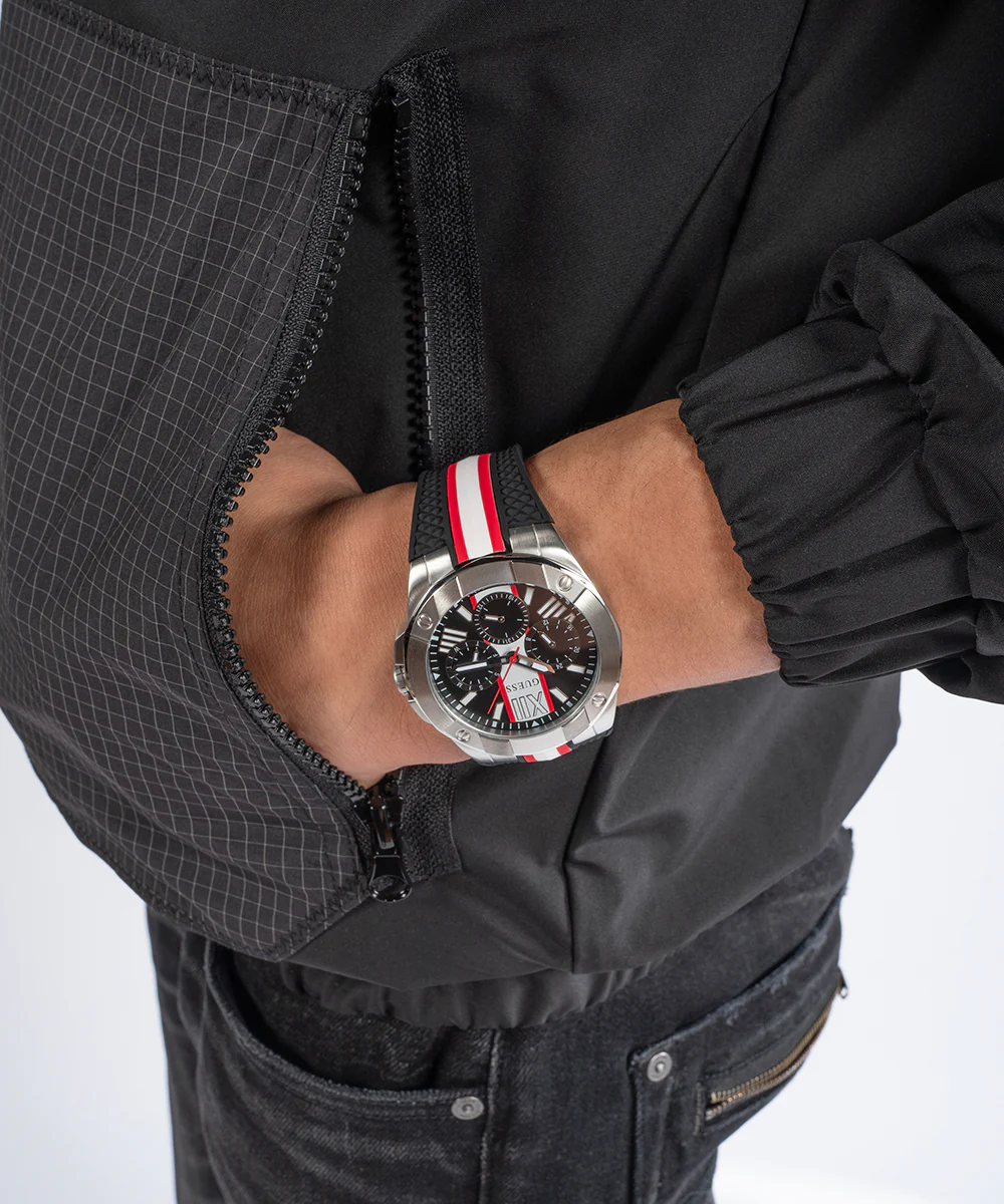 GUESS Mens Black Silver Tone Multi-function Watch - Image 3