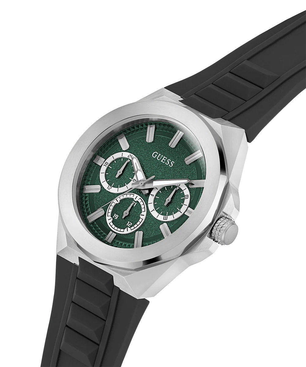 GUESS Mens Black Silver Tone Multi-function Watch - Image 3