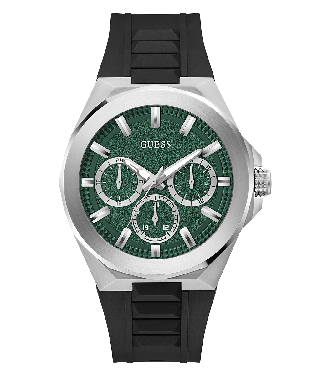 GUESS Mens Black Silver Tone Multi-function Watch - Image 5