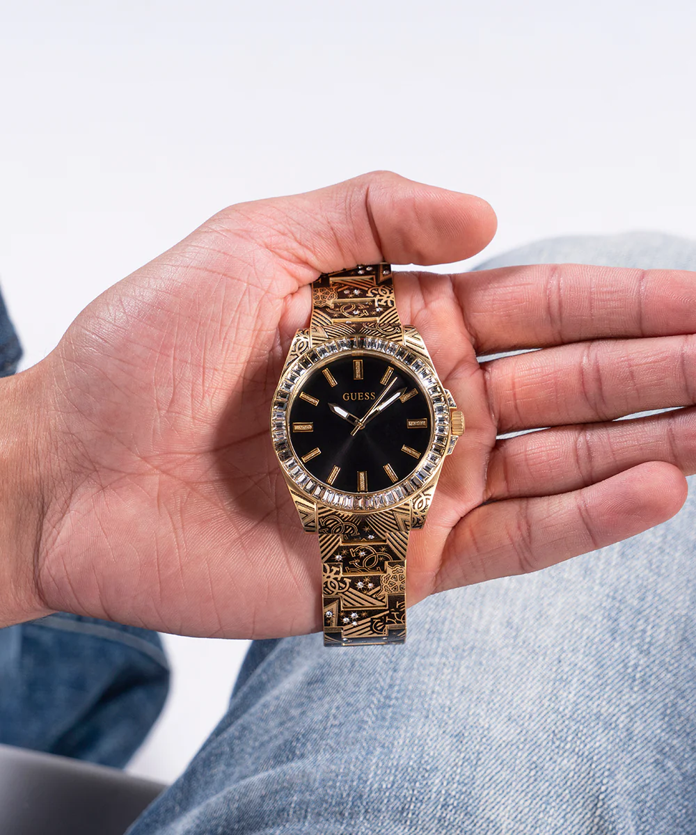 GUESS Mens Gold Tone Analog Watch - Image 6