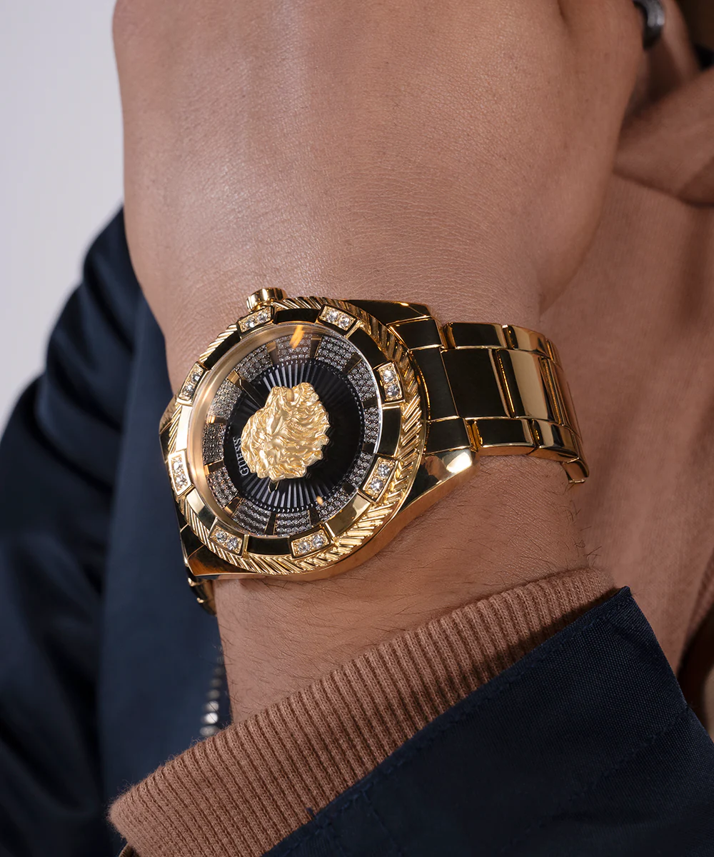 GUESS Mens Gold Tone Analog Watch - Image 4